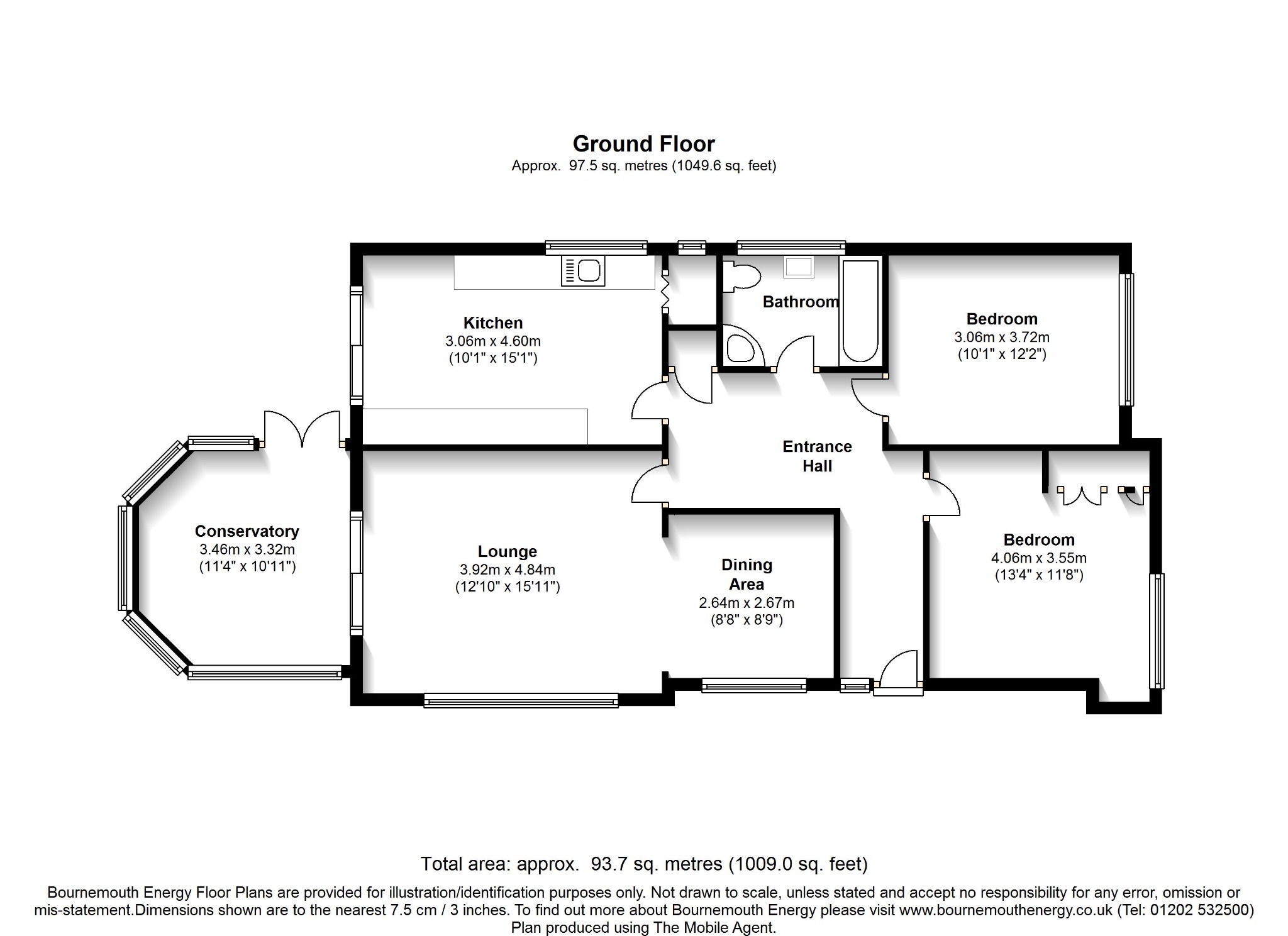 2 bed bungalow to rent in Yarmouth Road, Poole - Property floorplan