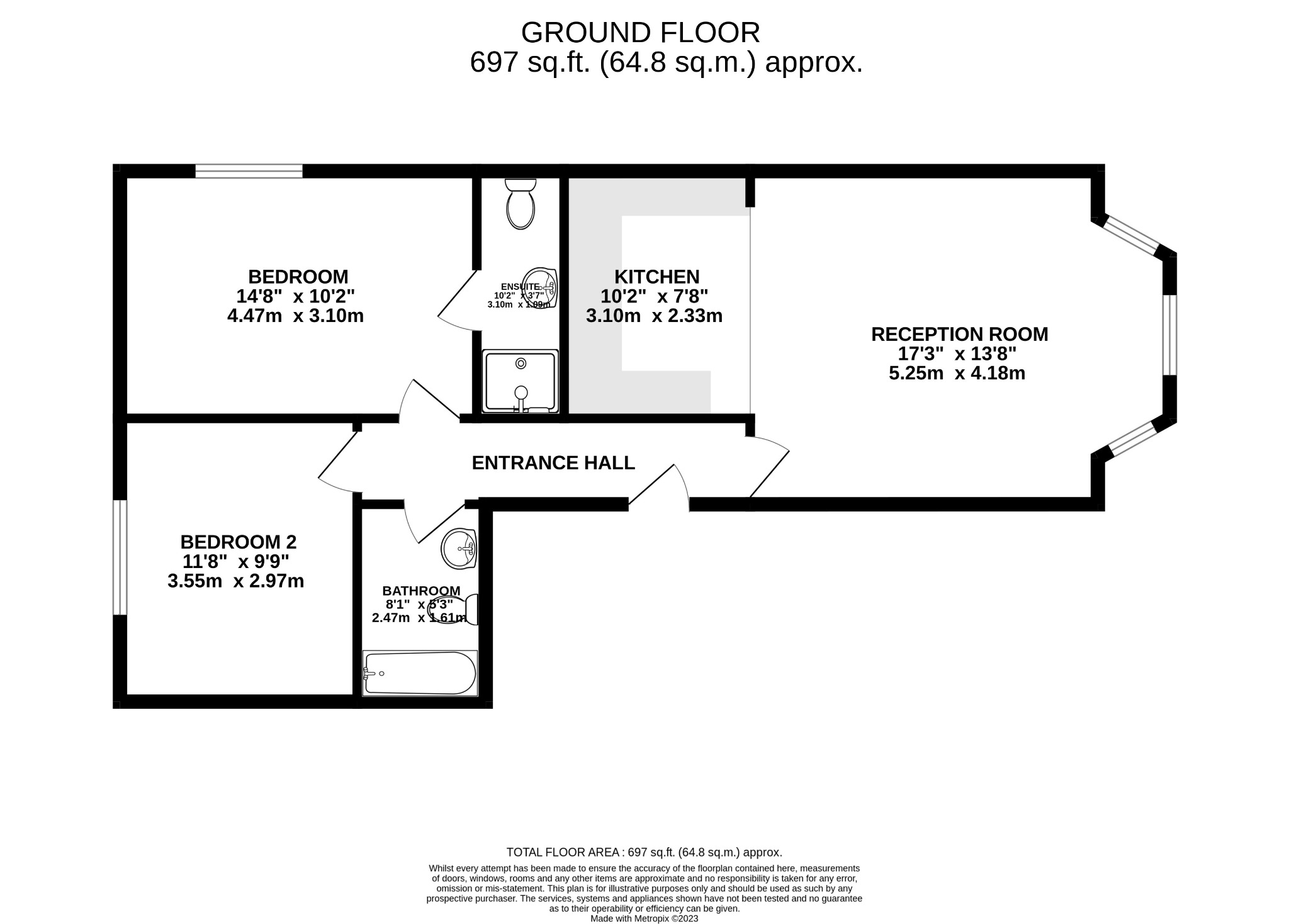 2 bed flat to rent in Sanshore Court, Poole - Property floorplan