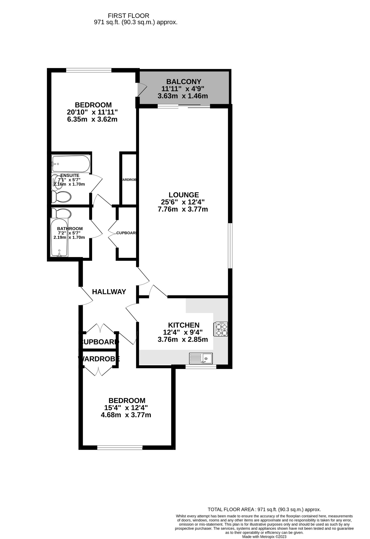 2 bed flat to rent in Blighwood, Poole - Property floorplan