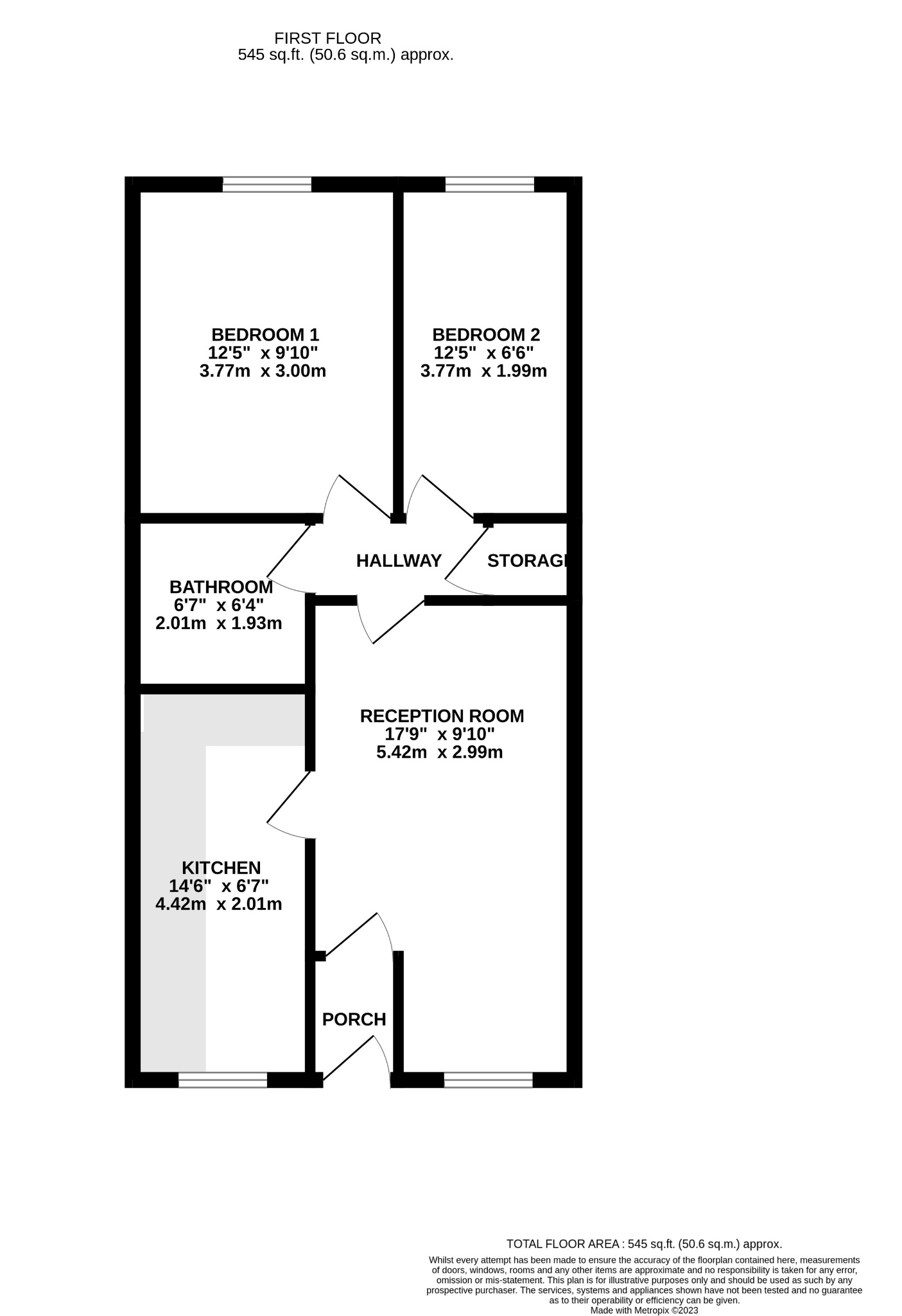 2 bed flat to rent in Glenmoor Road, Ferndown - Property floorplan
