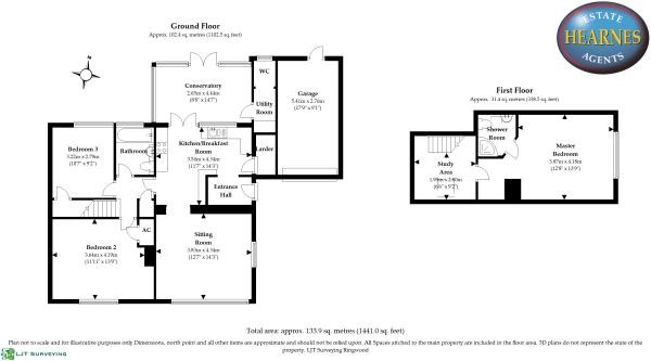 3 bed bungalow to rent in Orchard Close, Ringwood - Property floorplan