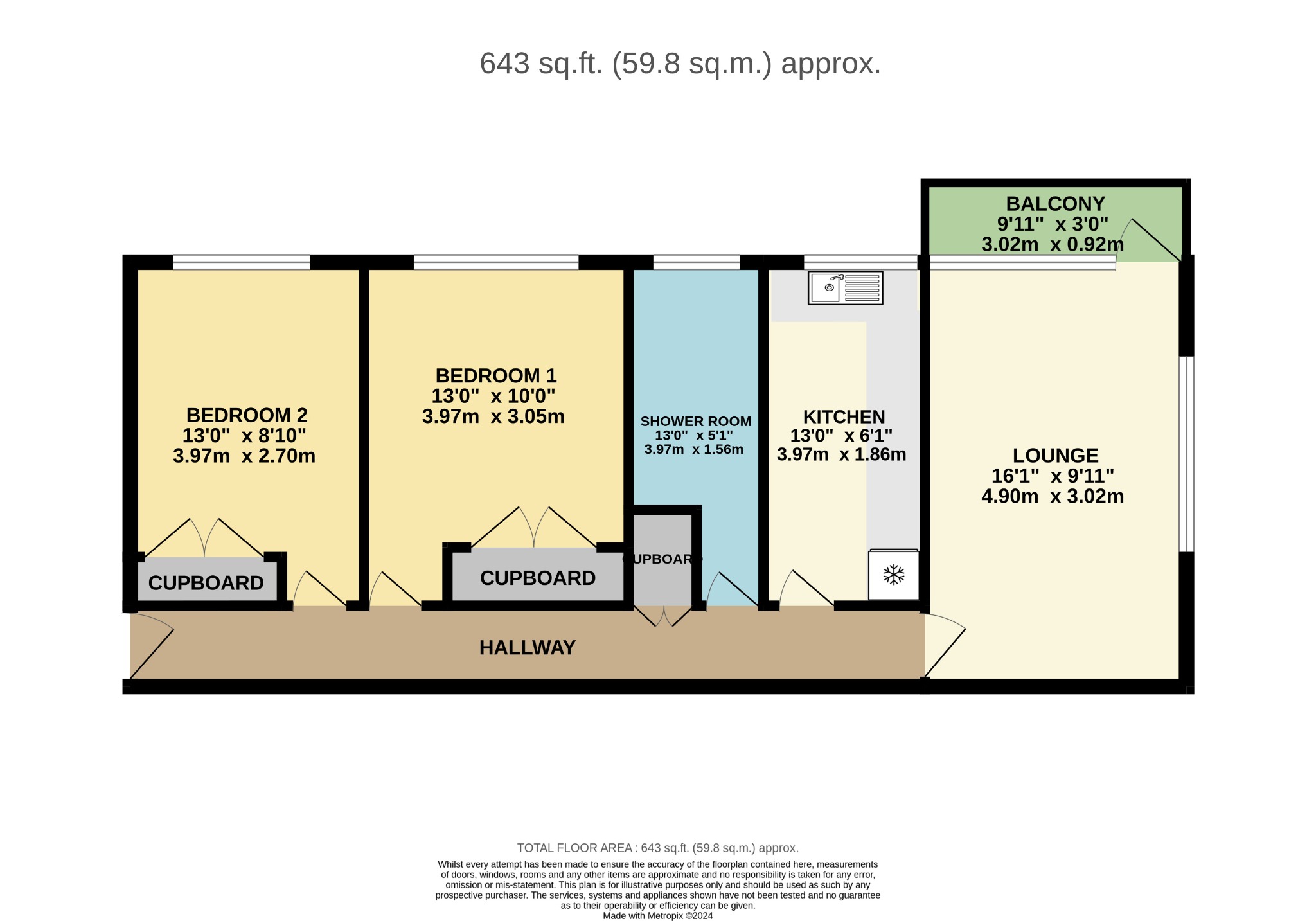 2 bed semi-detached house for sale in Easter Court, Bournemouth - Property floorplan