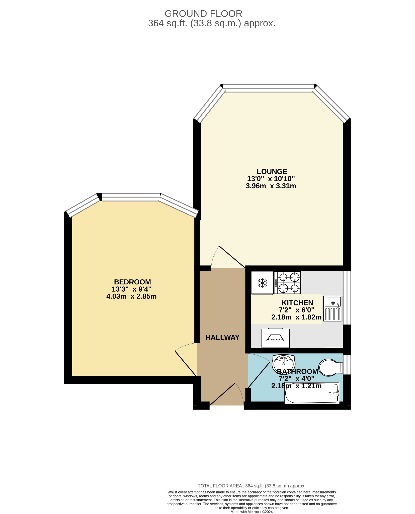 1 bed flat to rent in Dorwin Court, Poole - Property floorplan