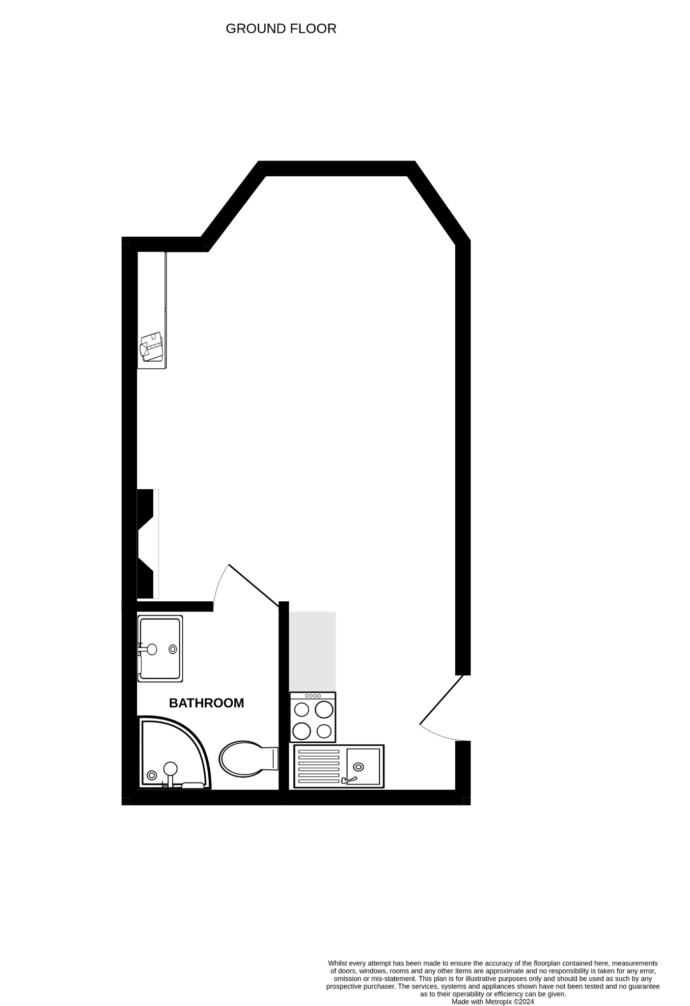 1 bed flat to rent in Argyll Court, Bournemouth - Property floorplan