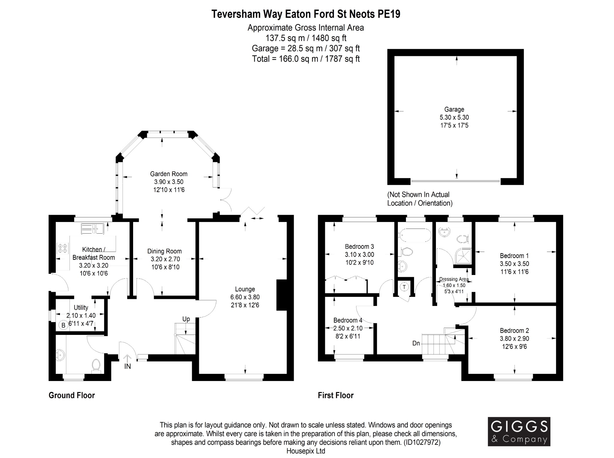 4 bed detached house for sale in Teversham Way, St Neots - Property Floorplan