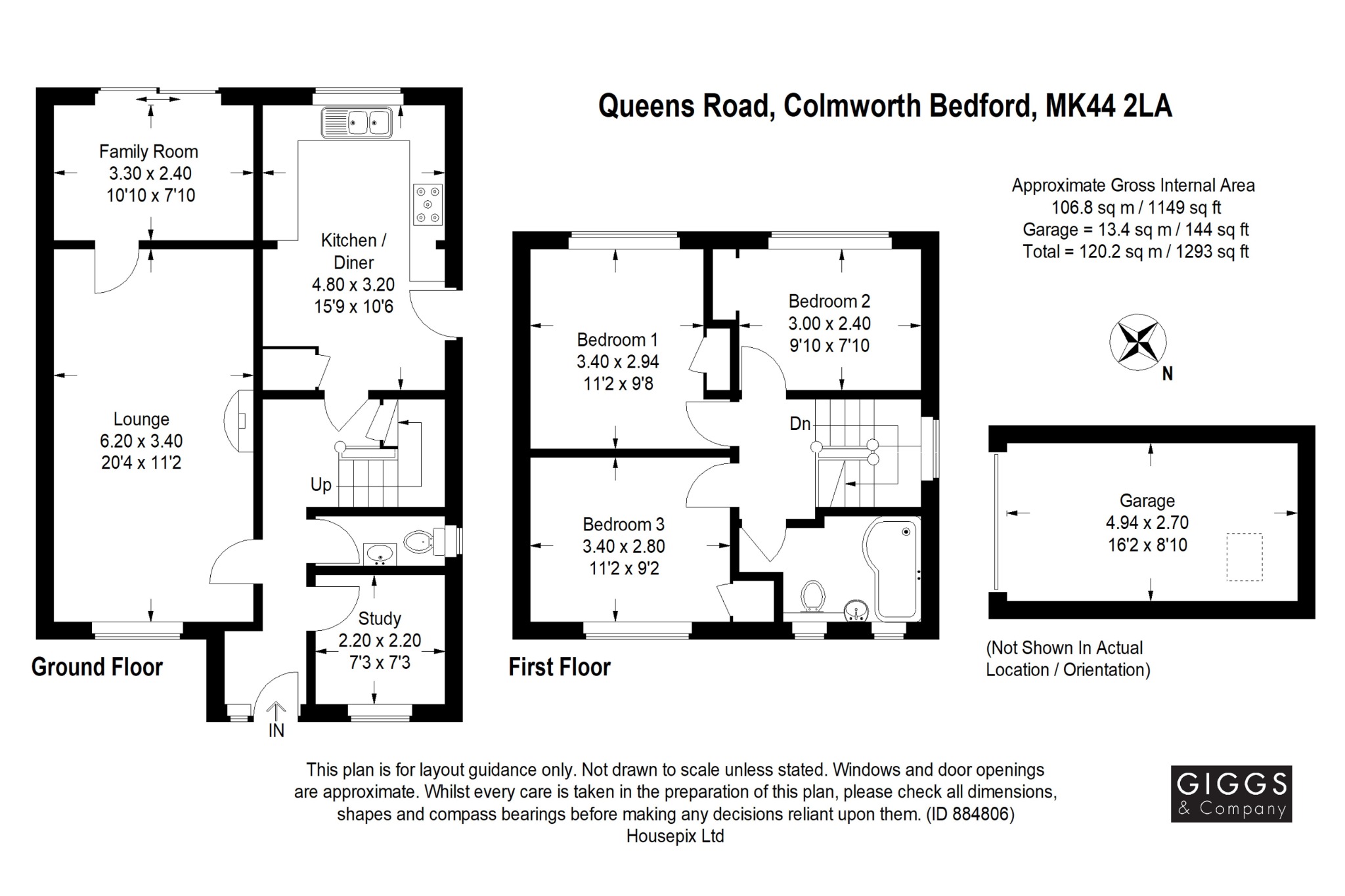 3 bed detached house for sale in Queens Road, Bedford - Property Floorplan