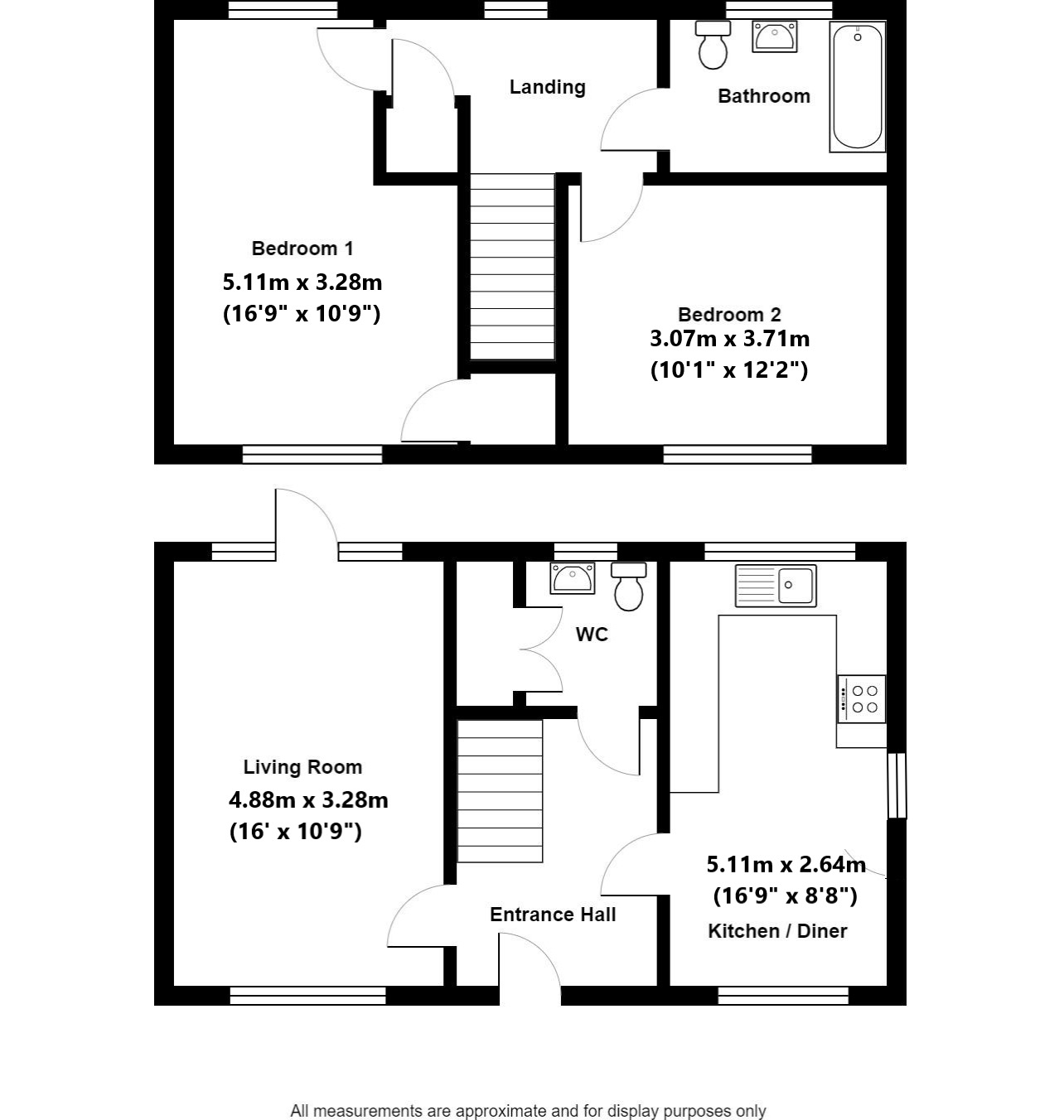 2 bed semi-detached house for sale in Mallard Close, Cambridge - Property Floorplan