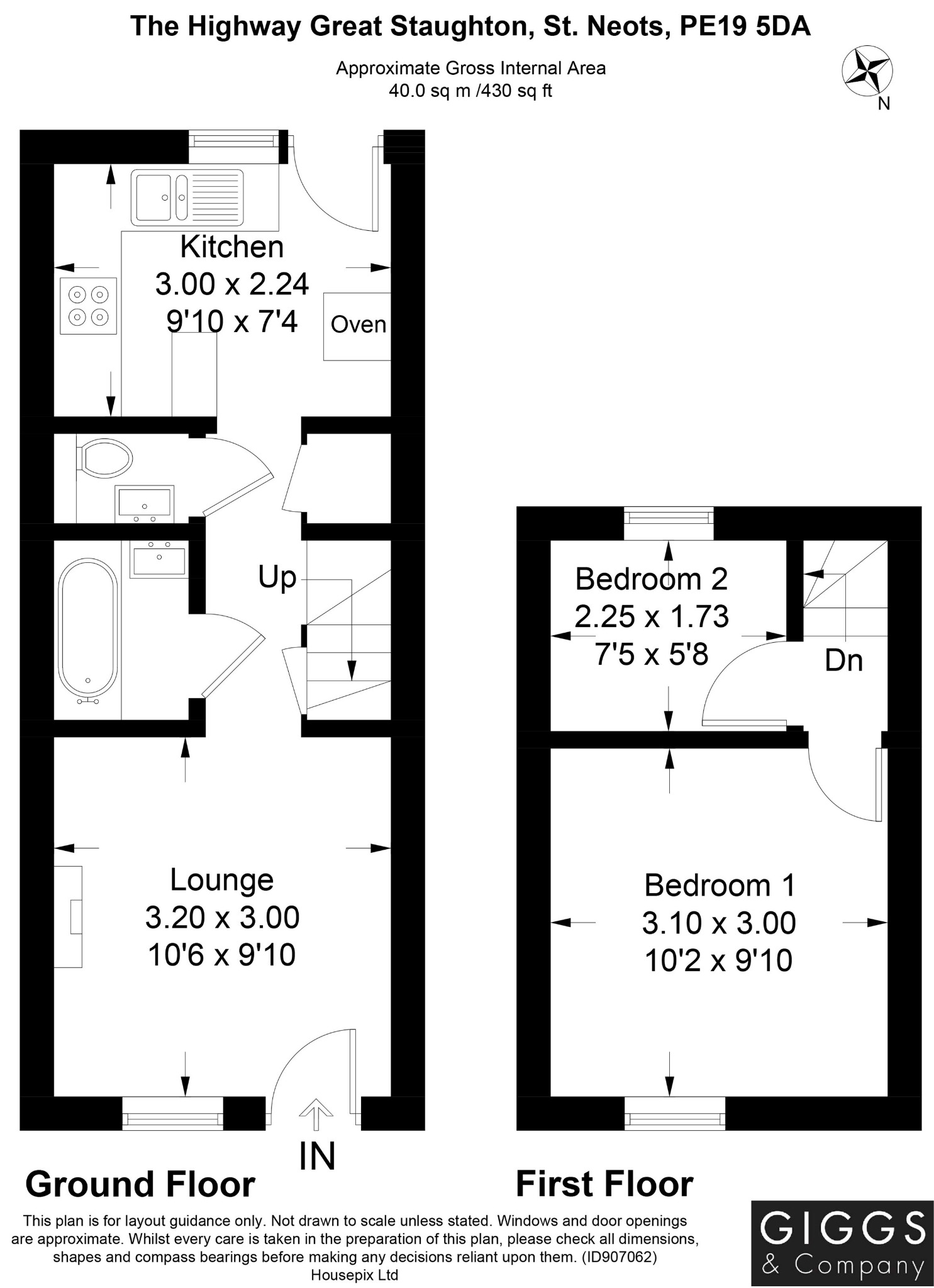 2 bed end of terrace house for sale in The Highway, St Neots - Property Floorplan