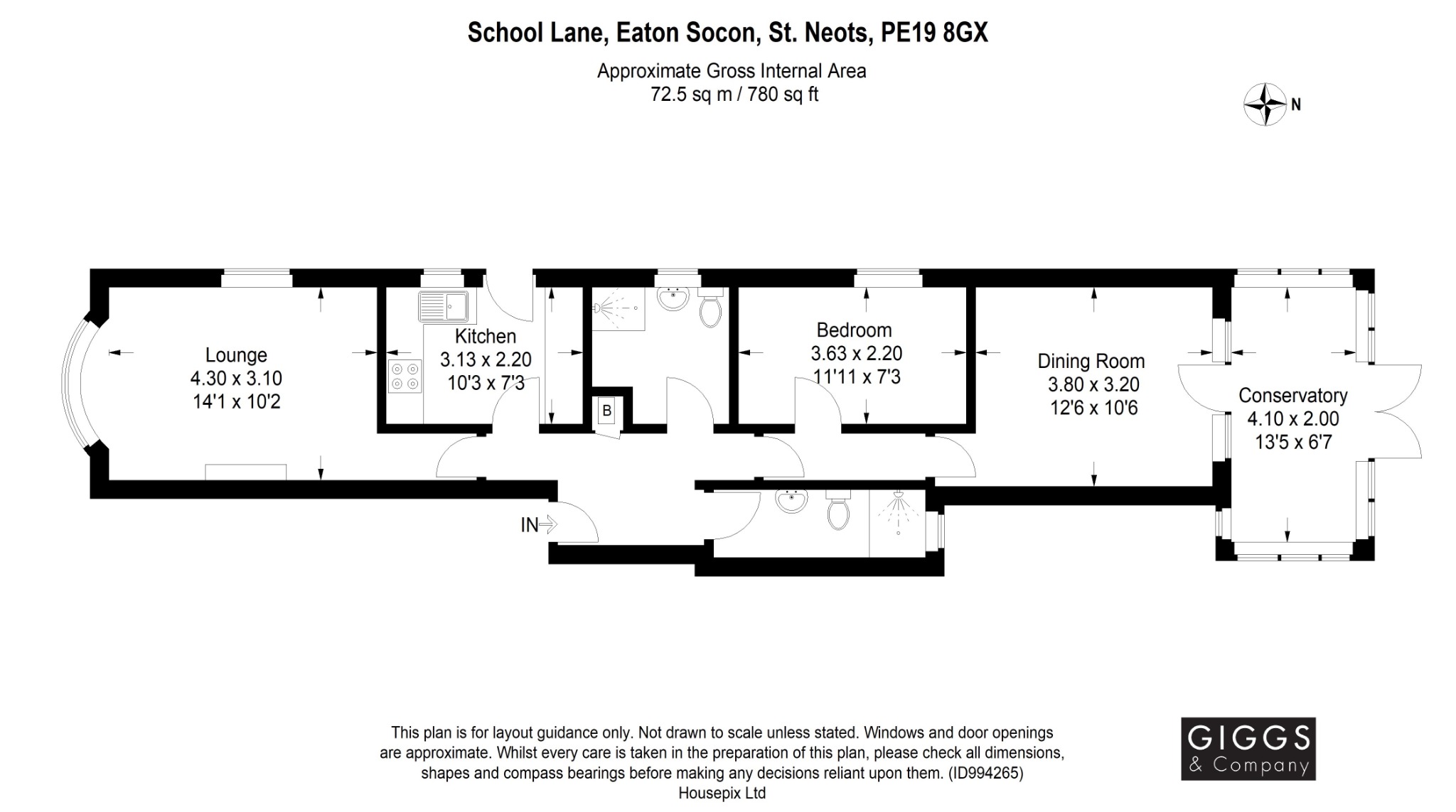 Detached bungalow for sale in School Lane, St Neots - Property Floorplan