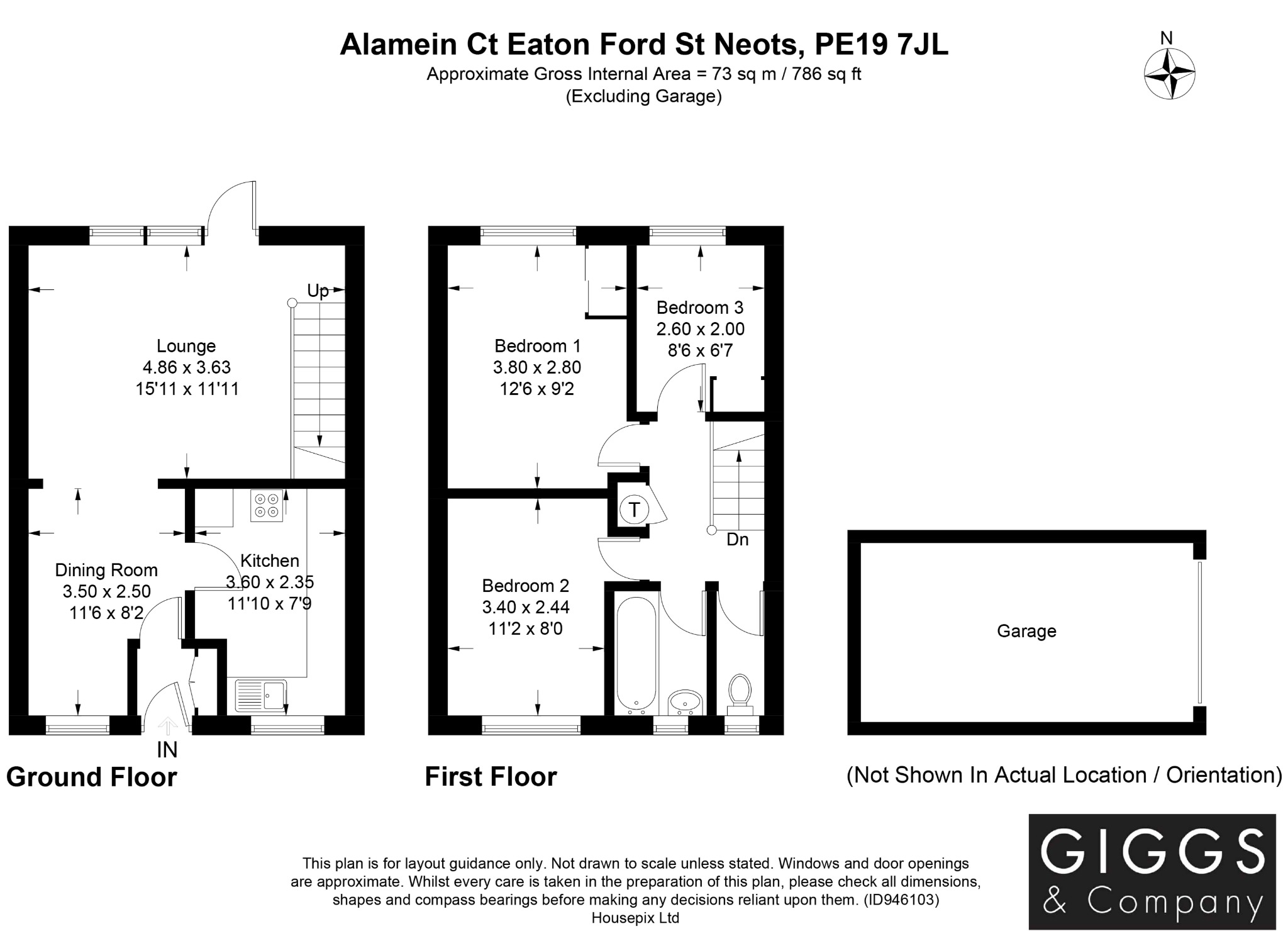 3 bed semi-detached house for sale in Alamein Court, St Neots - Property Floorplan