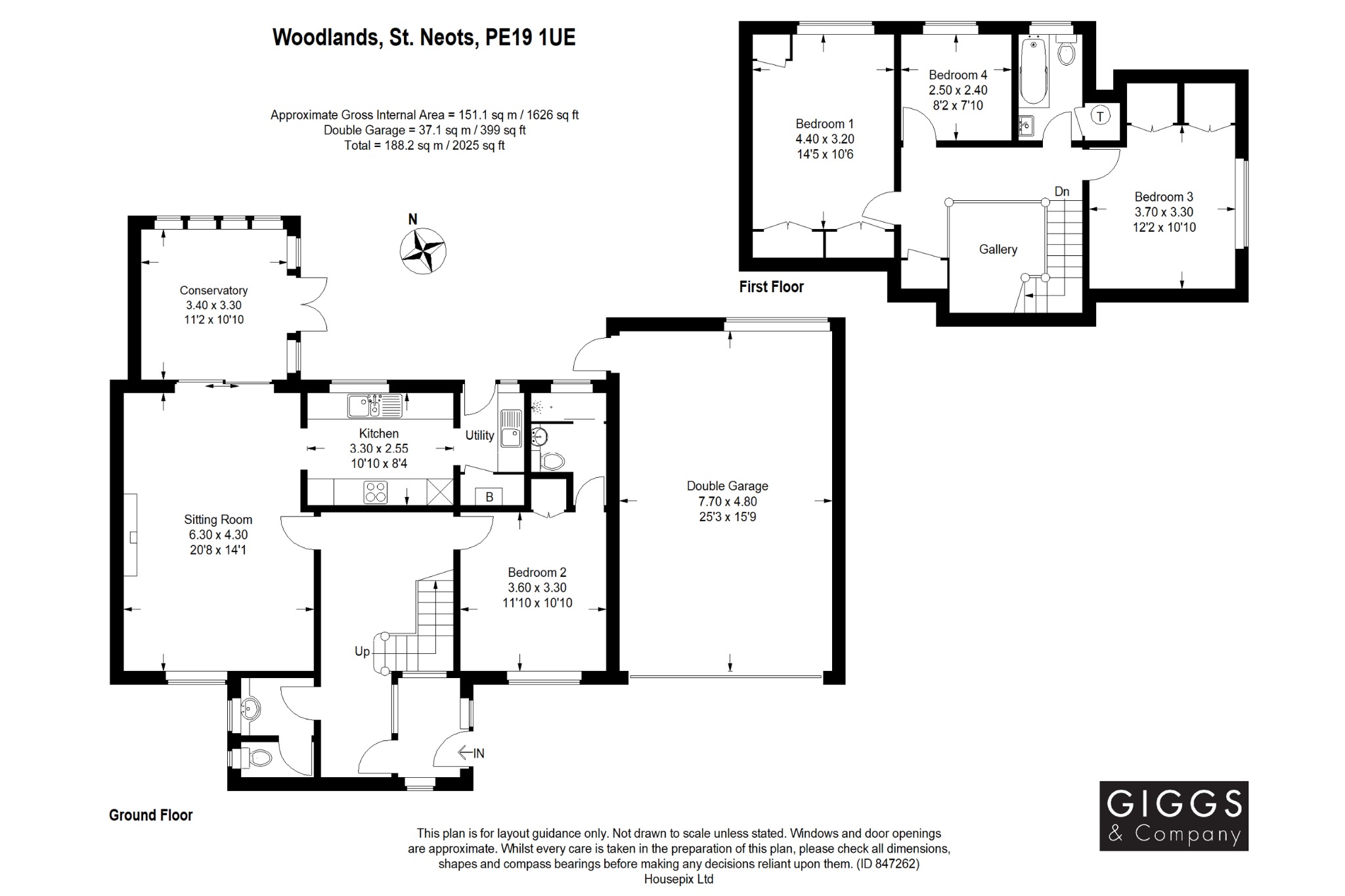 4 bed detached house for sale in Woodlands, St Neots - Property Floorplan