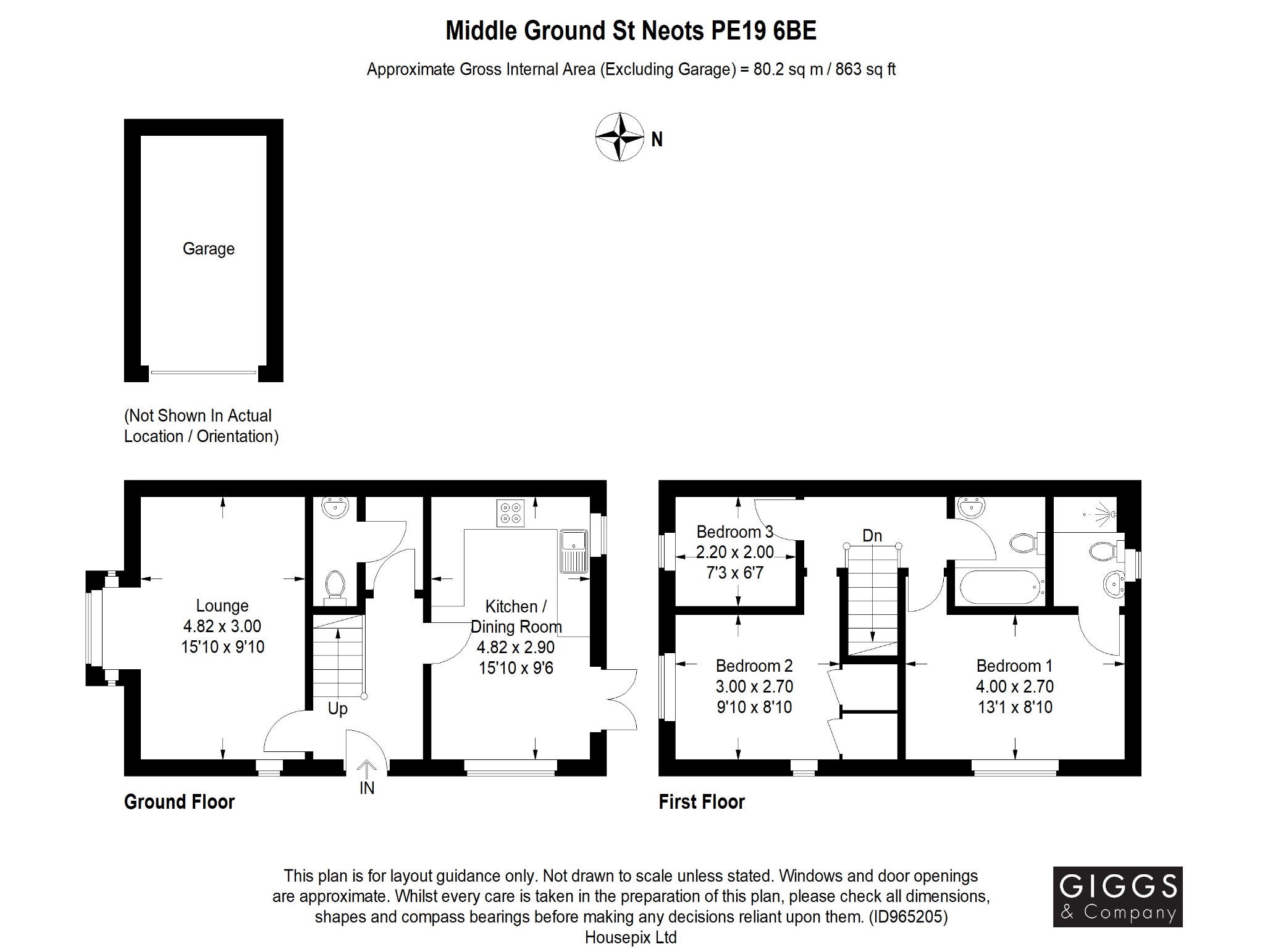 3 bed semi-detached house for sale in Middle Ground, St Neots - Property Floorplan