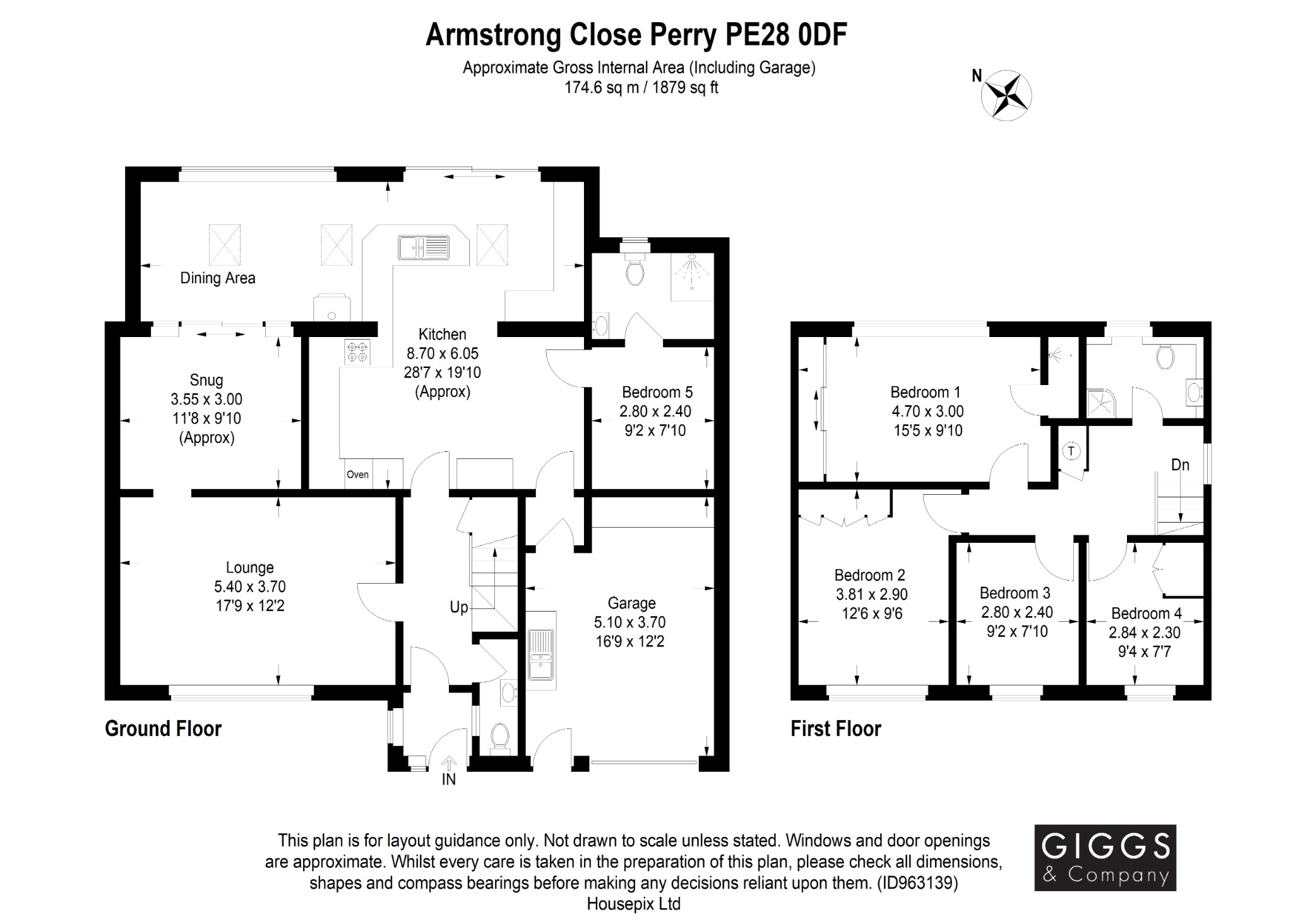 5 bed detached house for sale in Armstrong Close, Huntingdon - Property Floorplan