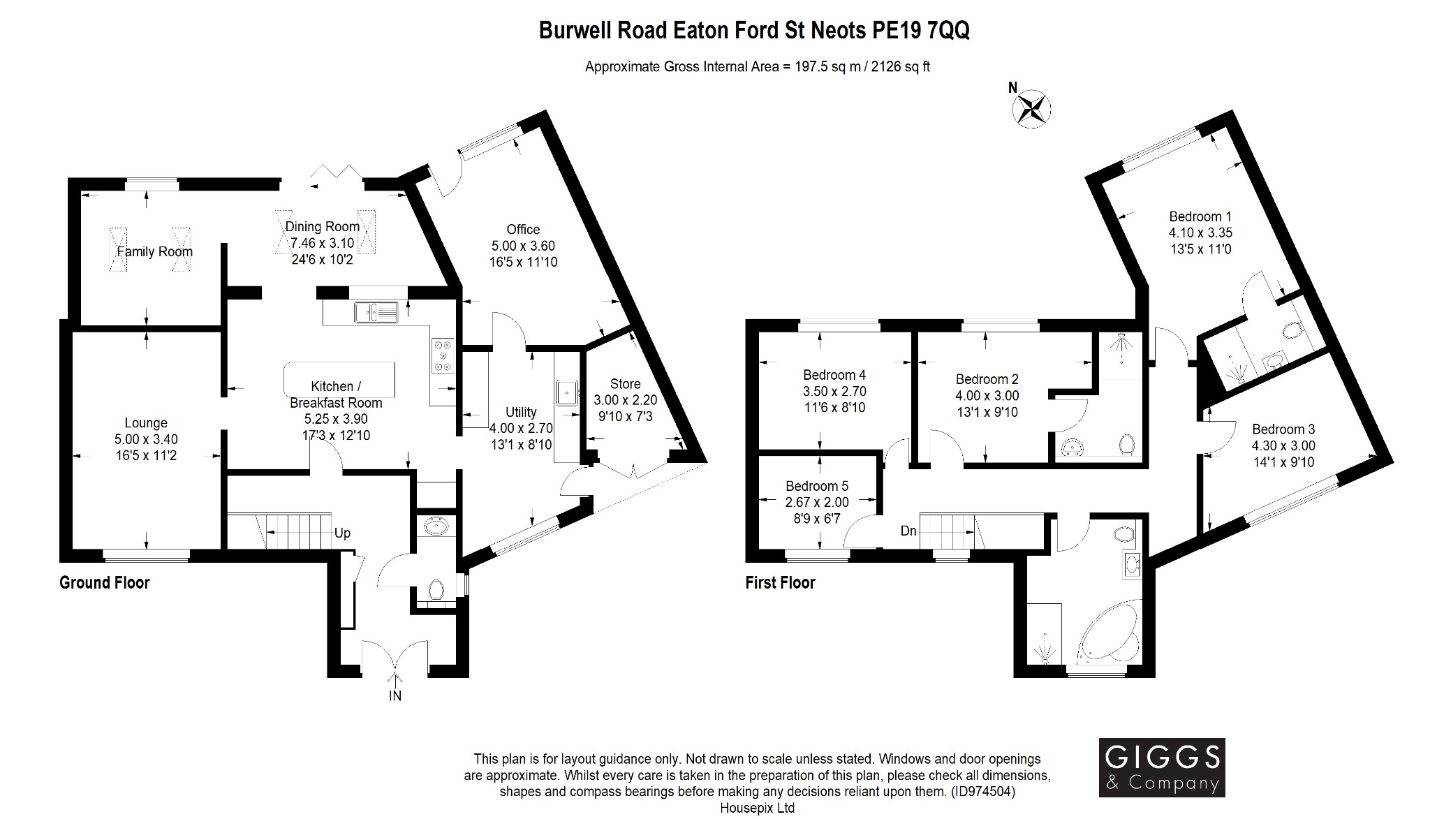 5 bed detached house for sale in Burwell Road, St Neots - Property Floorplan