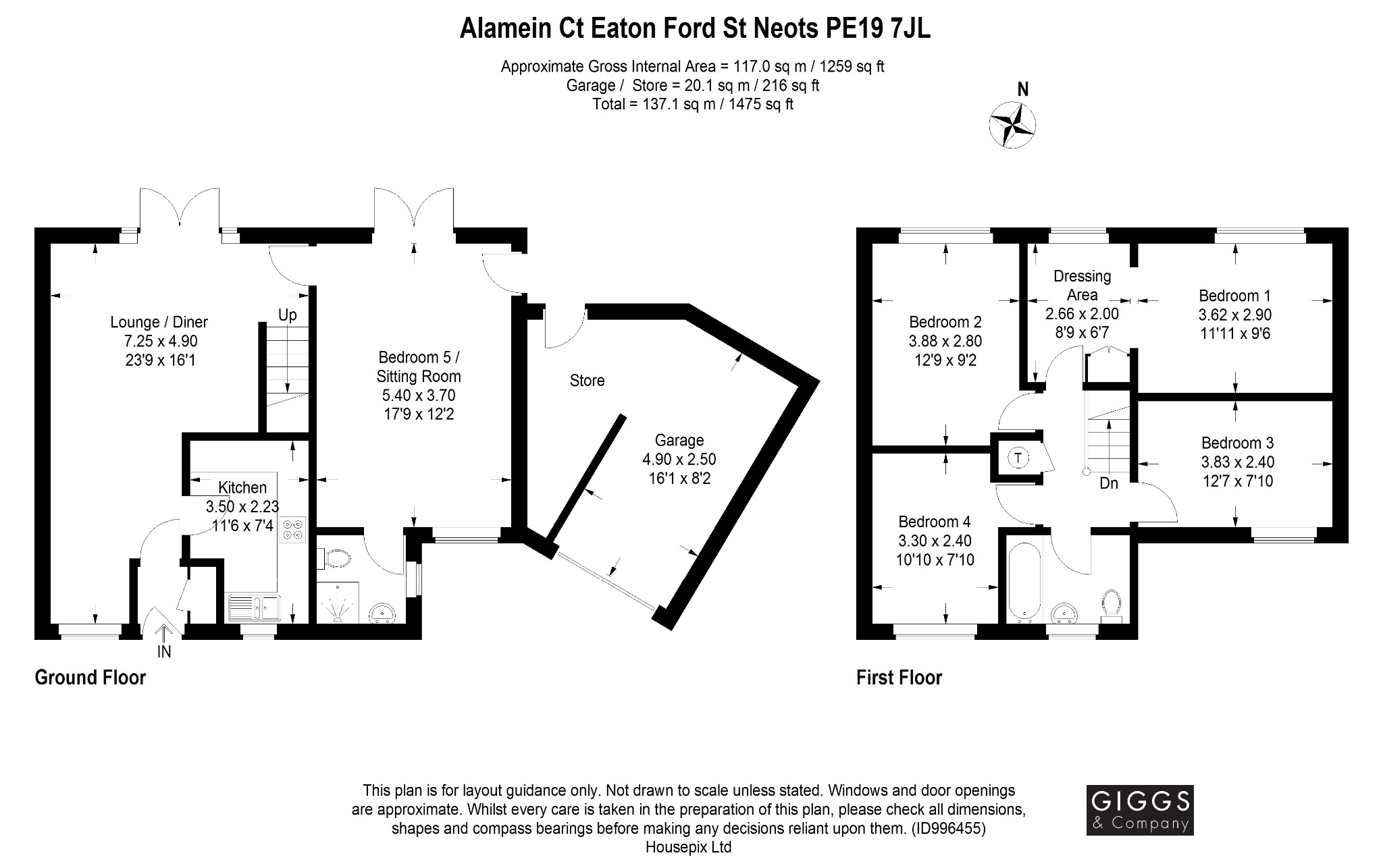 4 bed semi-detached house for sale in Alamein Court, St Neots - Property Floorplan