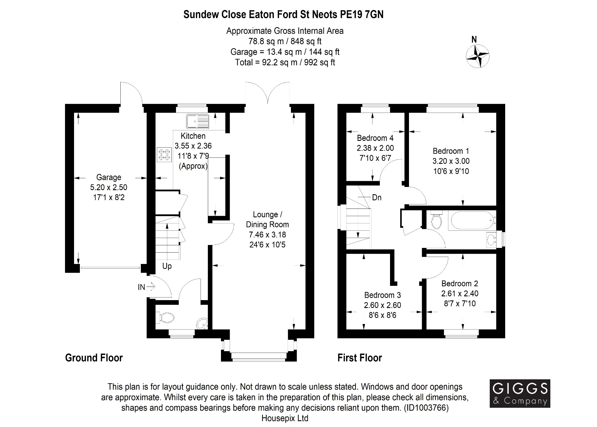 4 bed detached house for sale in Sundew Close, St Neots - Property Floorplan
