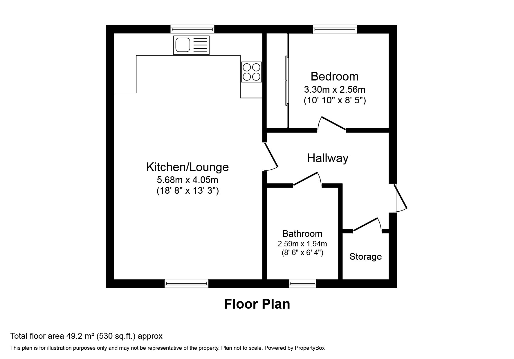 1 bed flat for sale in Delphinium Court, St Neots - Property Floorplan