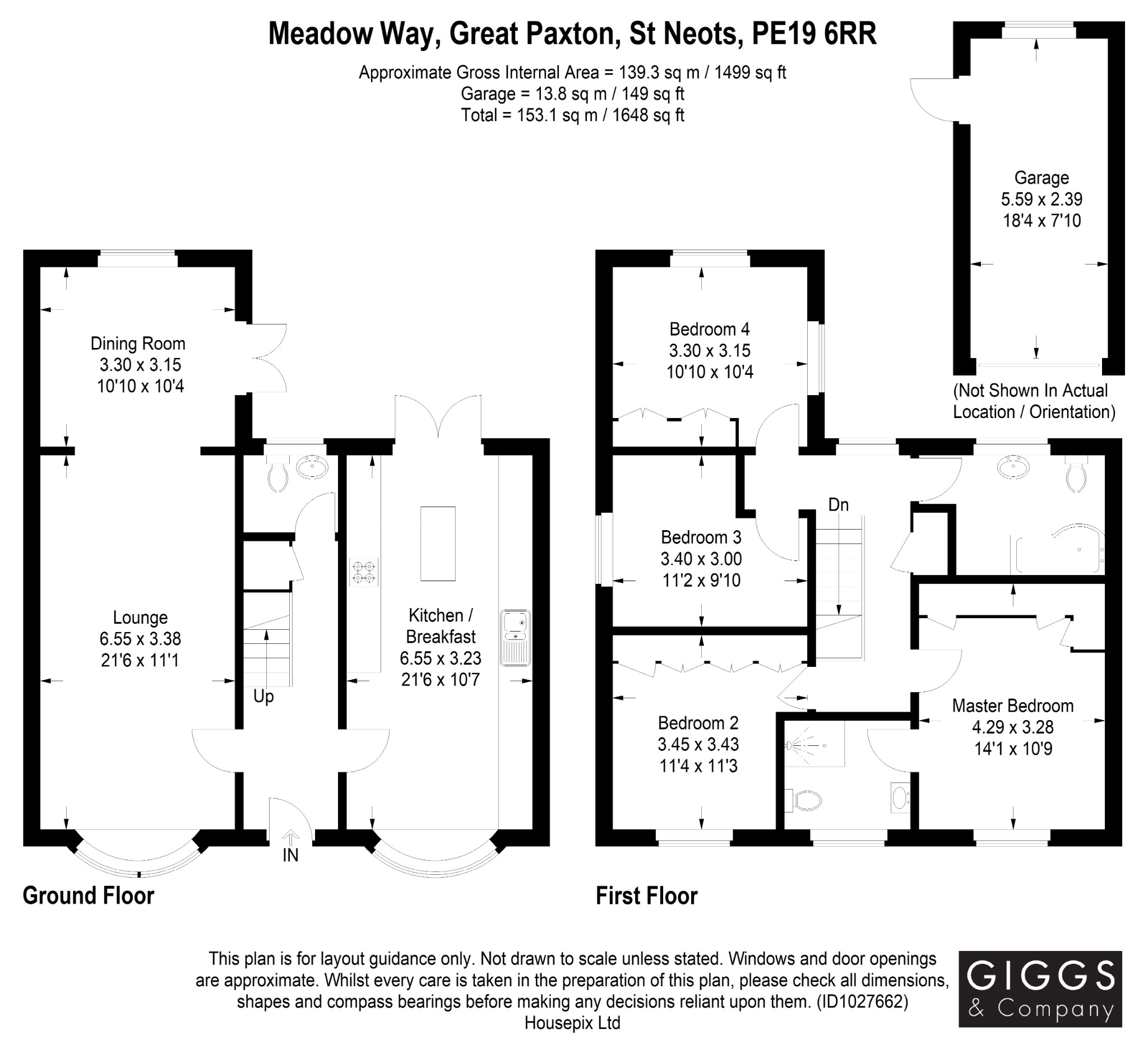 4 bed detached house for sale in Meadow Way, St Neots - Property Floorplan