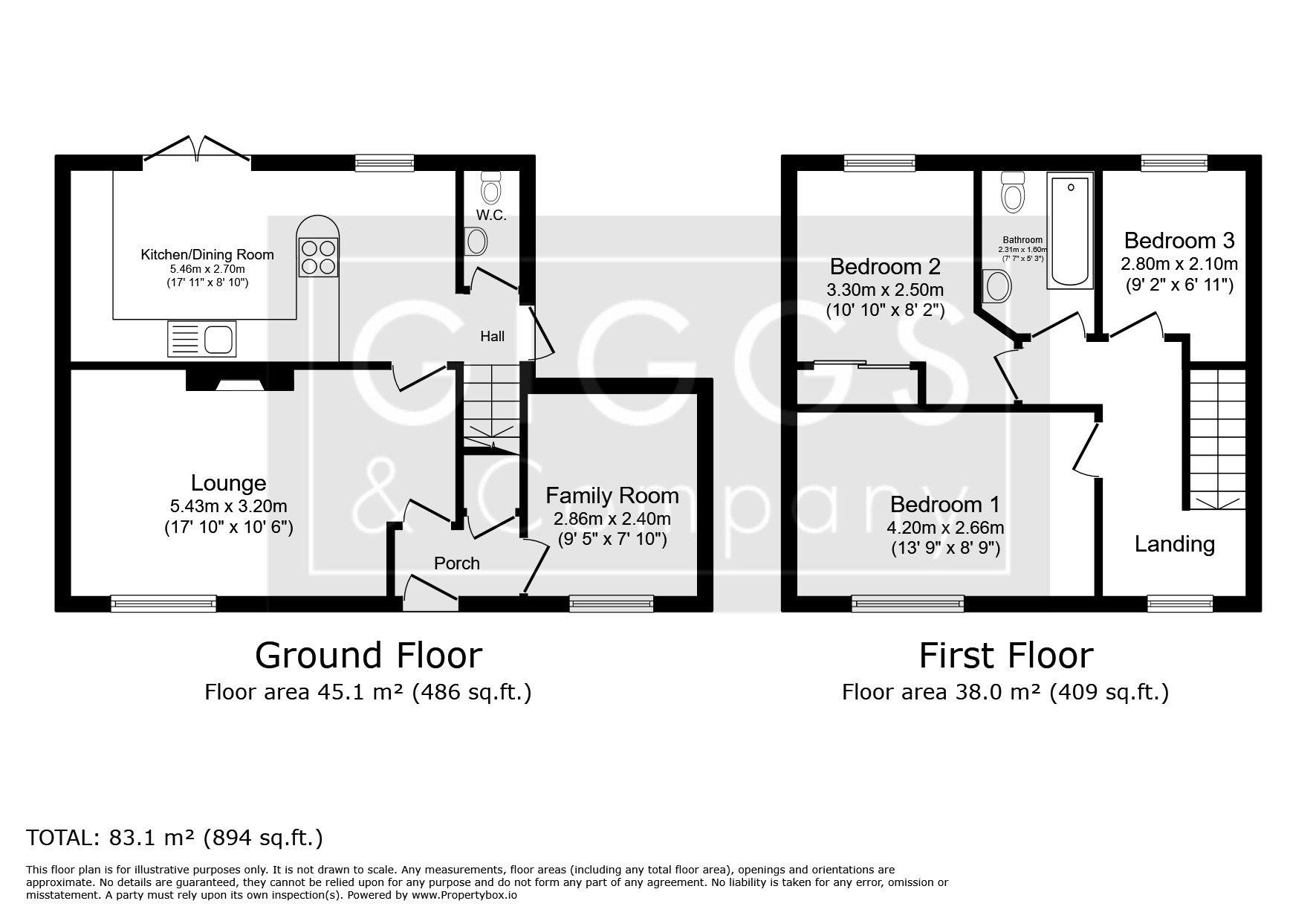 3 bed semi-detached house for sale in Wantage Gardens, St. Neots - Property Floorplan