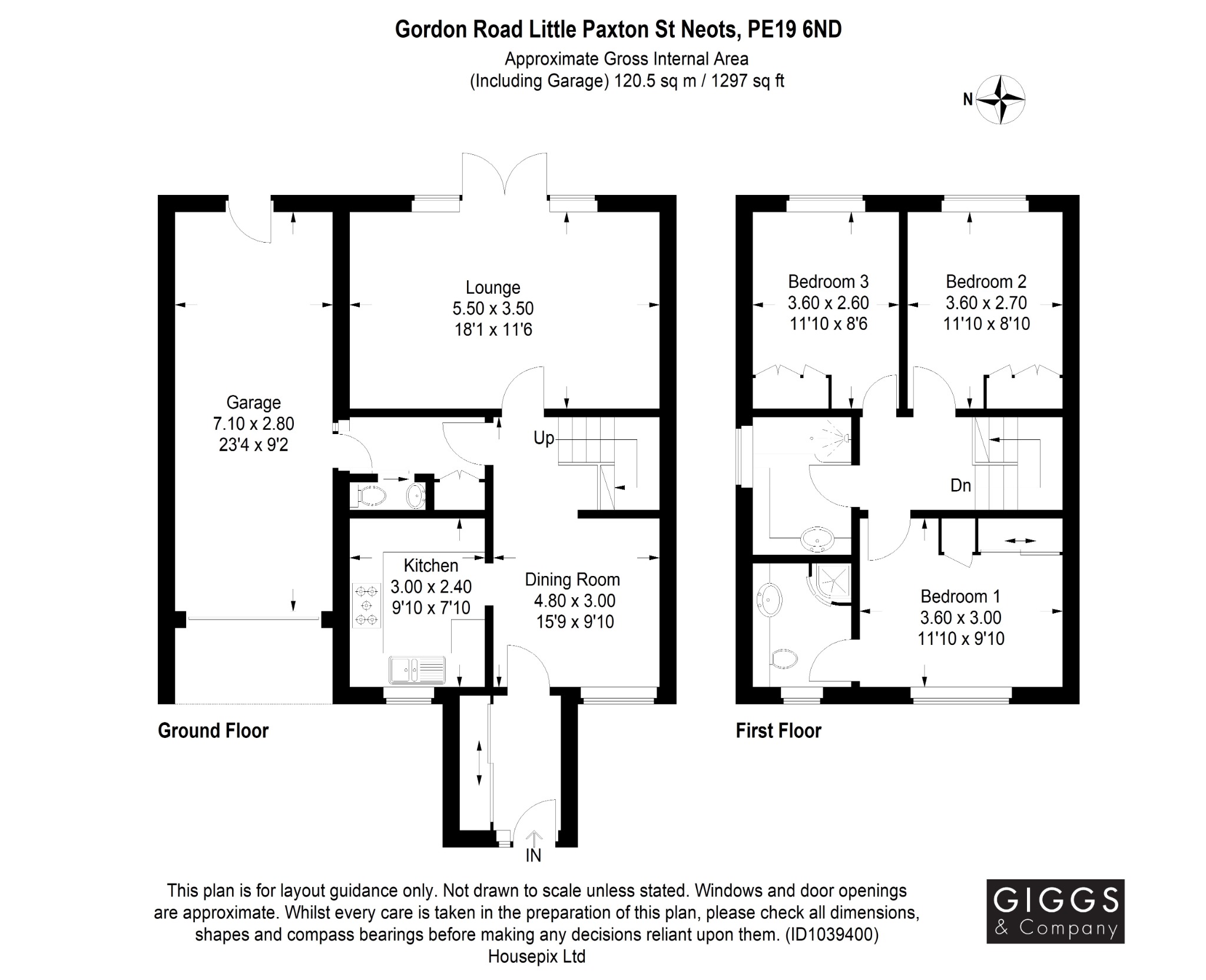 3 bed semi-detached house for sale in Gordon Road, St Neots - Property Floorplan