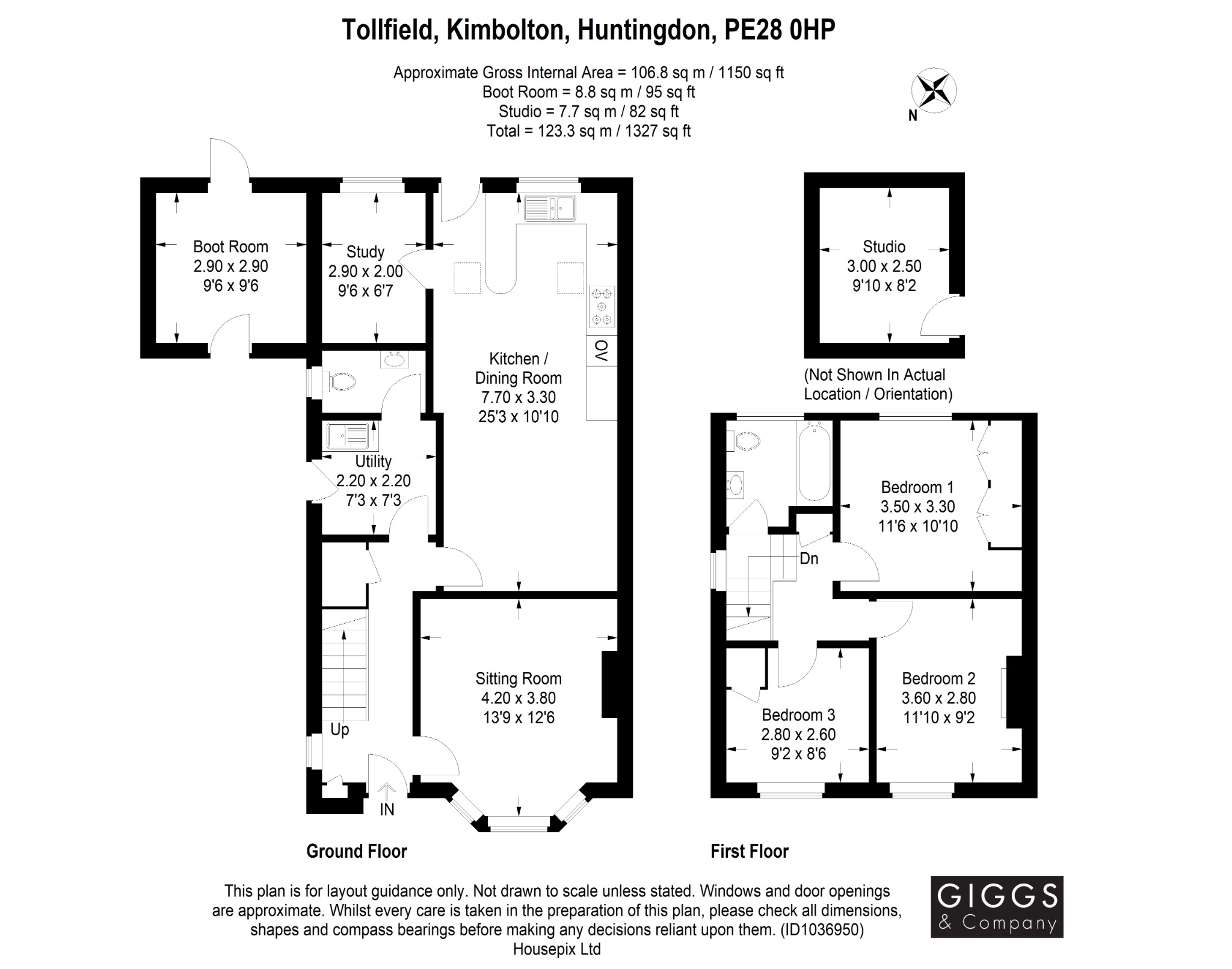 3 bed semi-detached house for sale in Tollfield, Huntingdon - Property Floorplan