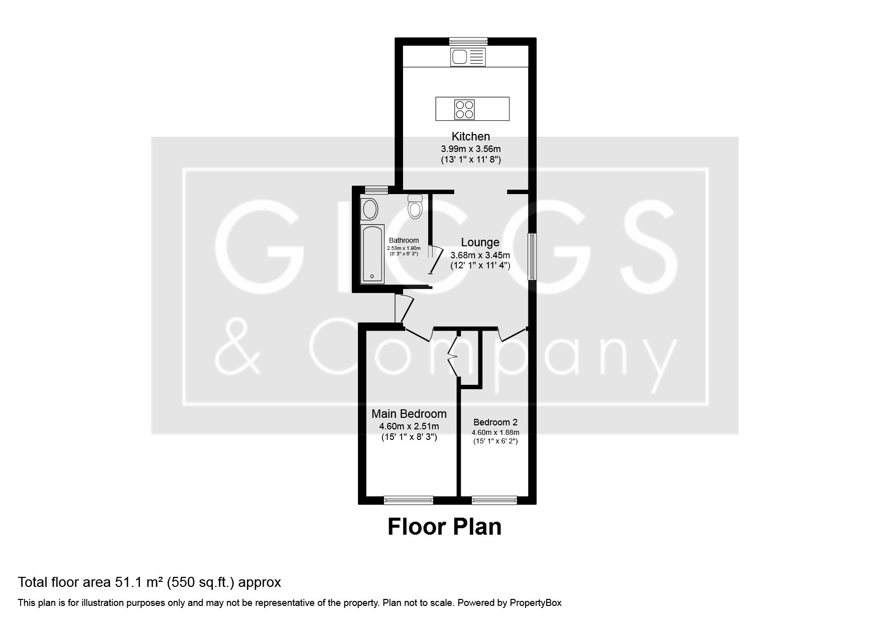 2 bed flat for sale, St Neots - Property Floorplan