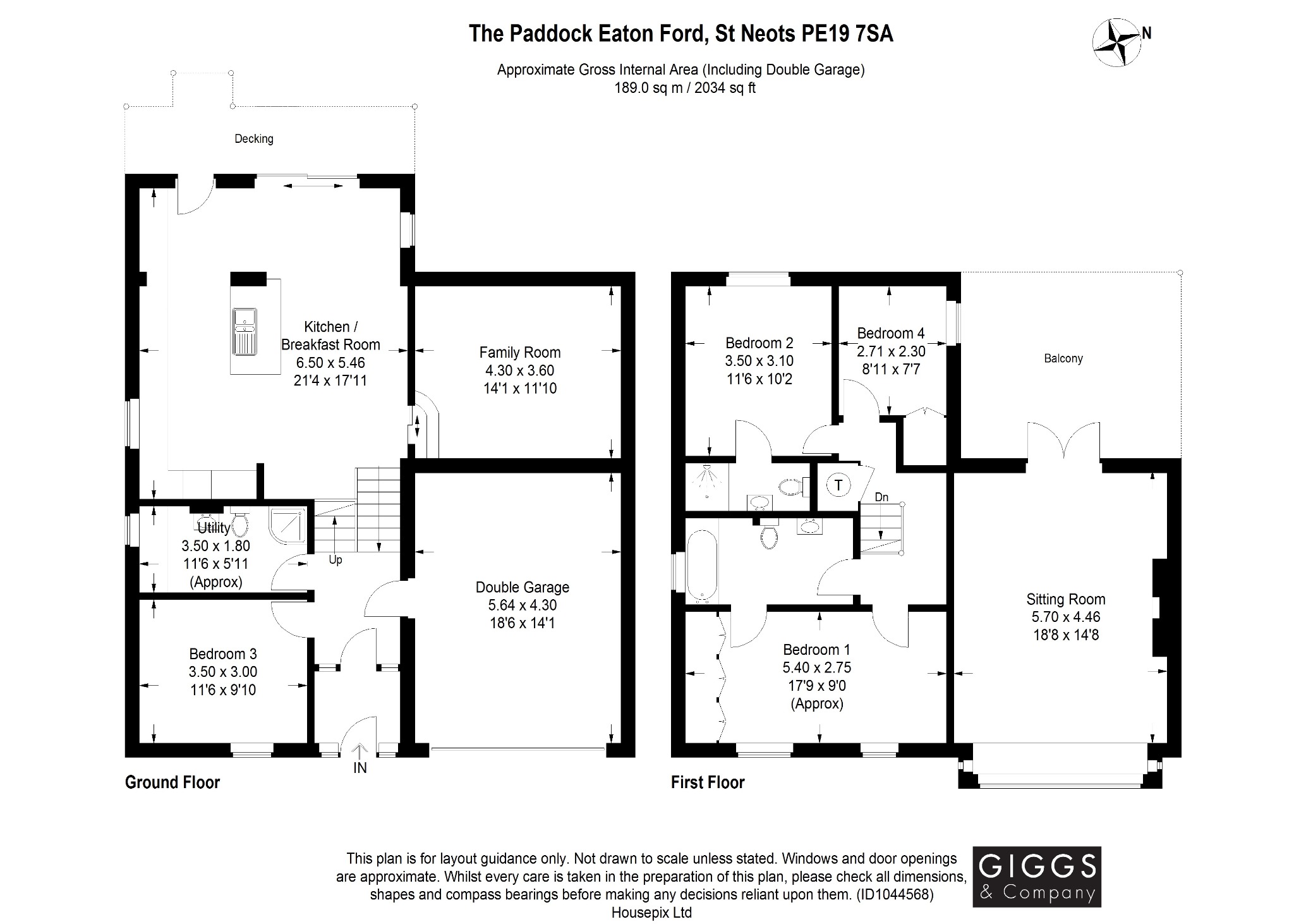 4 bed detached house for sale in The Paddock, St Neots - Property Floorplan
