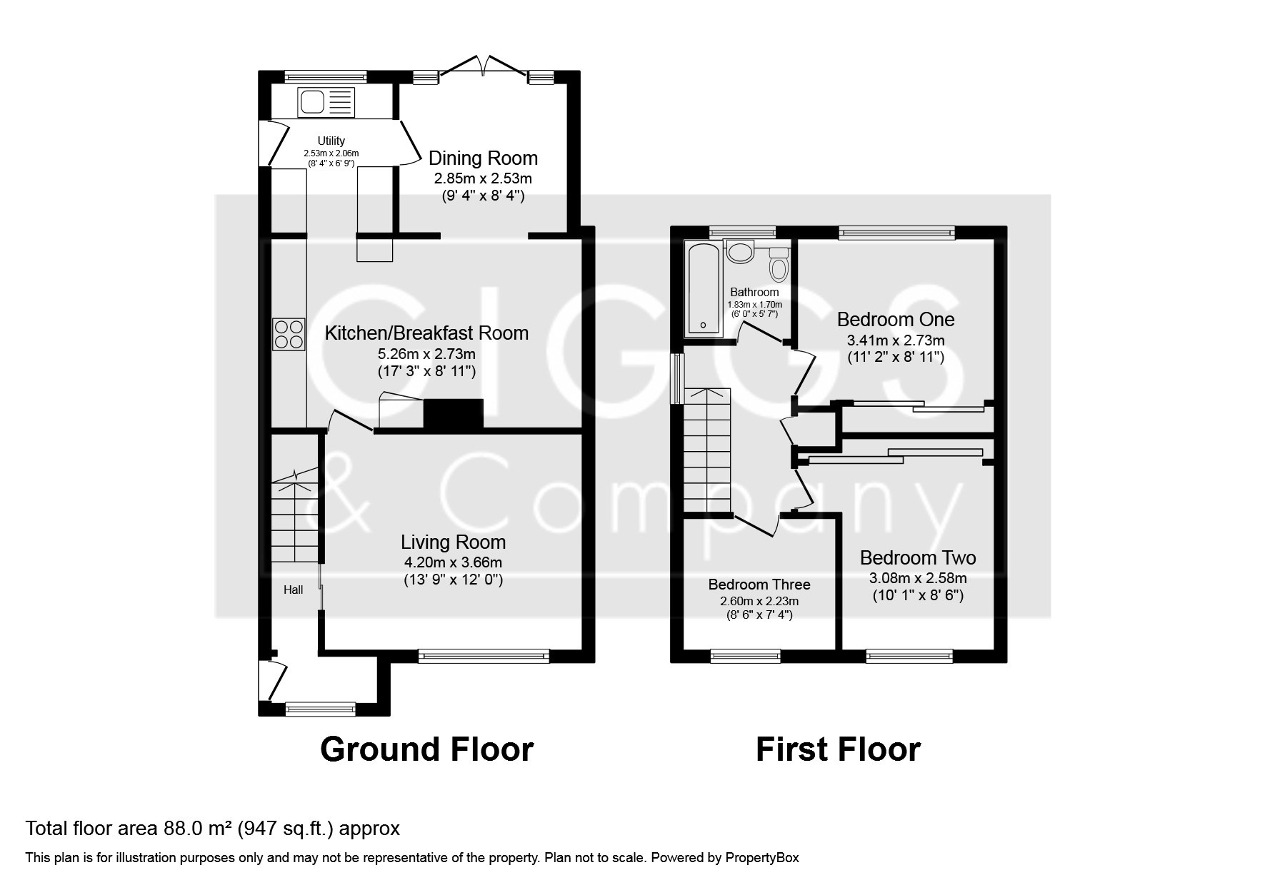 3 bed semi-detached house for sale in Hayling Avenue, St Neots - Property Floorplan