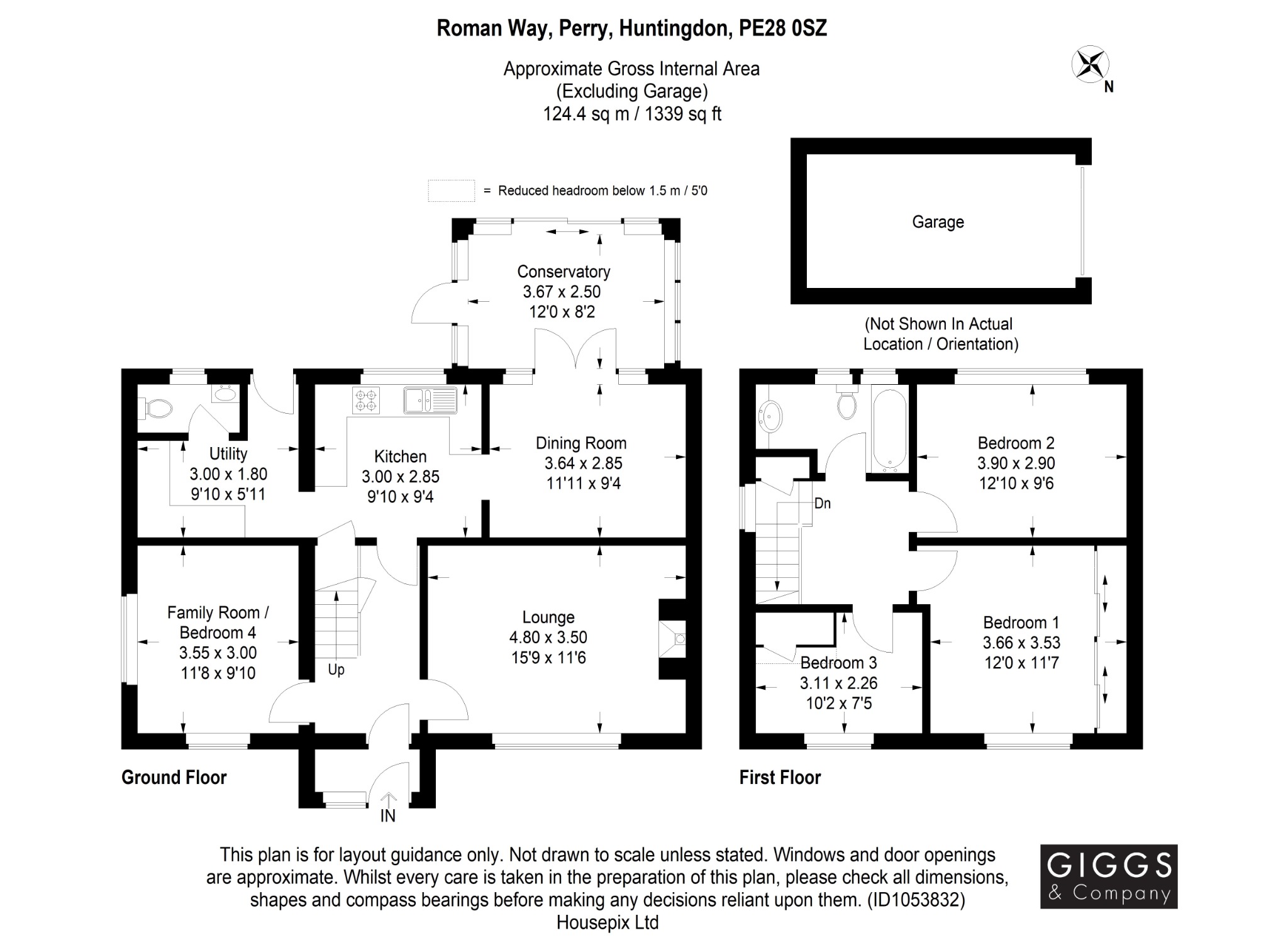 3 bed semi-detached house for sale in Roman Way, Huntingdon - Property Floorplan