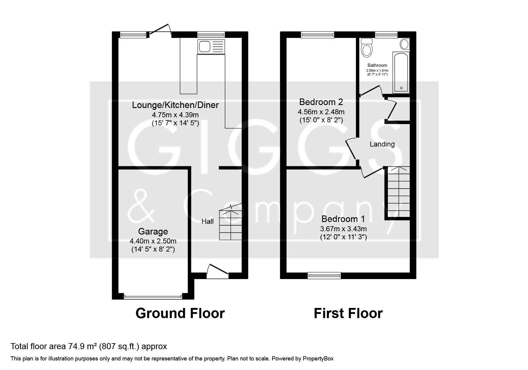 2 bed end of terrace house for sale in Parkside, St Neots - Property Floorplan