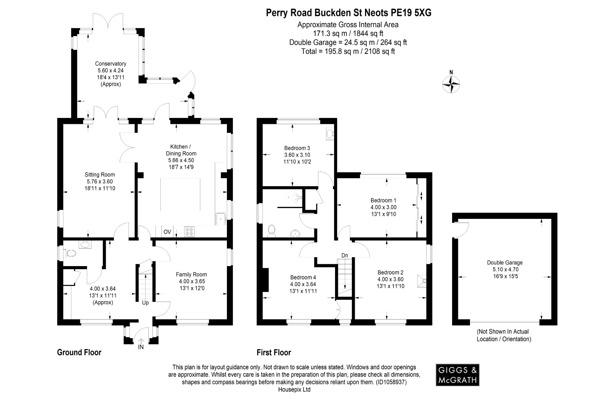 4 bed detached house for sale in Perry Road, St Neots - Property Floorplan