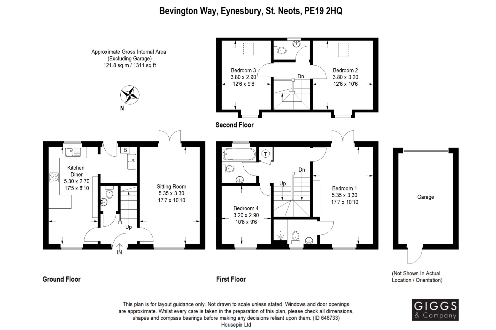 4 bed semi-detached house for sale in Bevington Way, St Neots - Property Floorplan