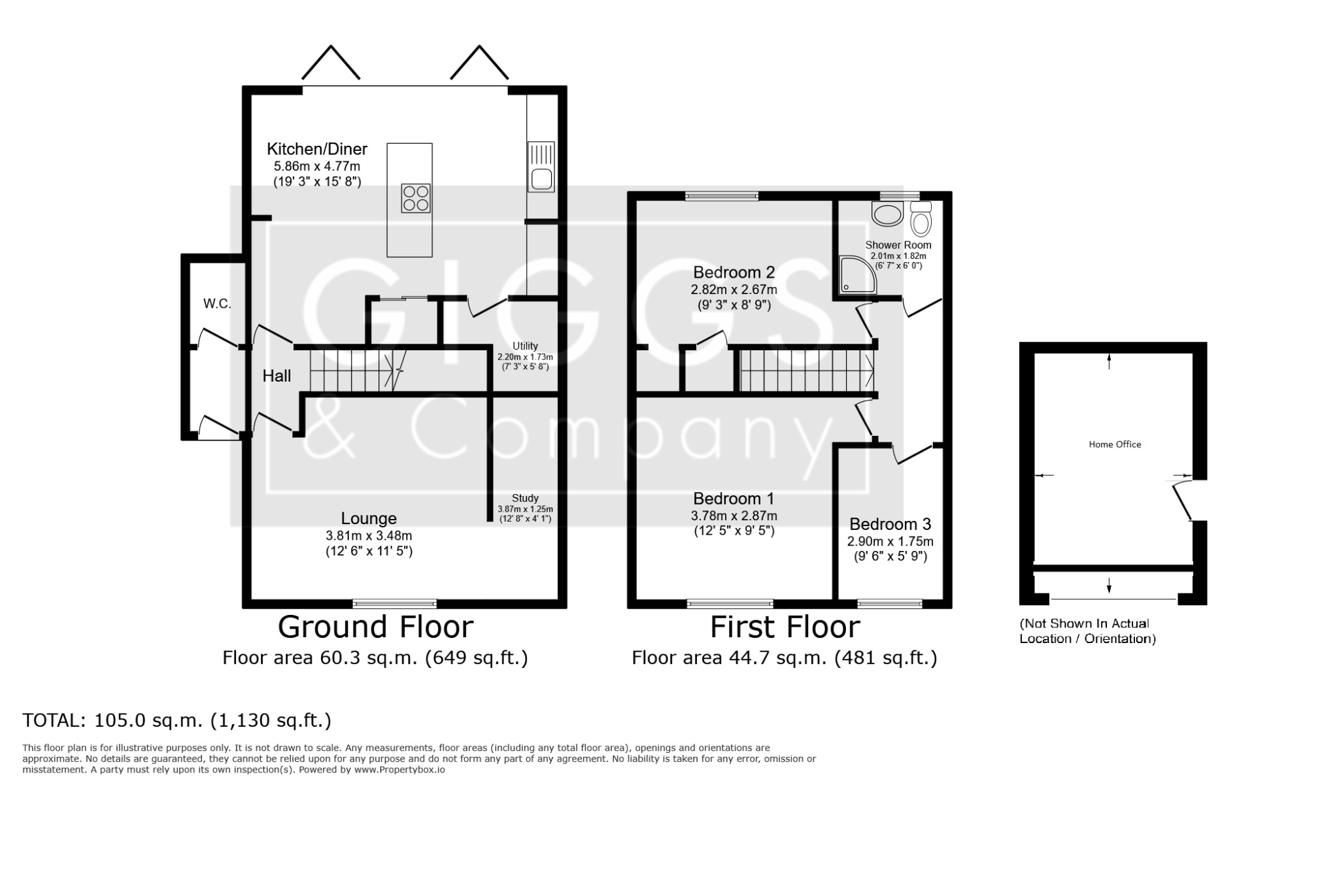 3 bed detached house for sale in Orchard Close, St. Neots - Property Floorplan