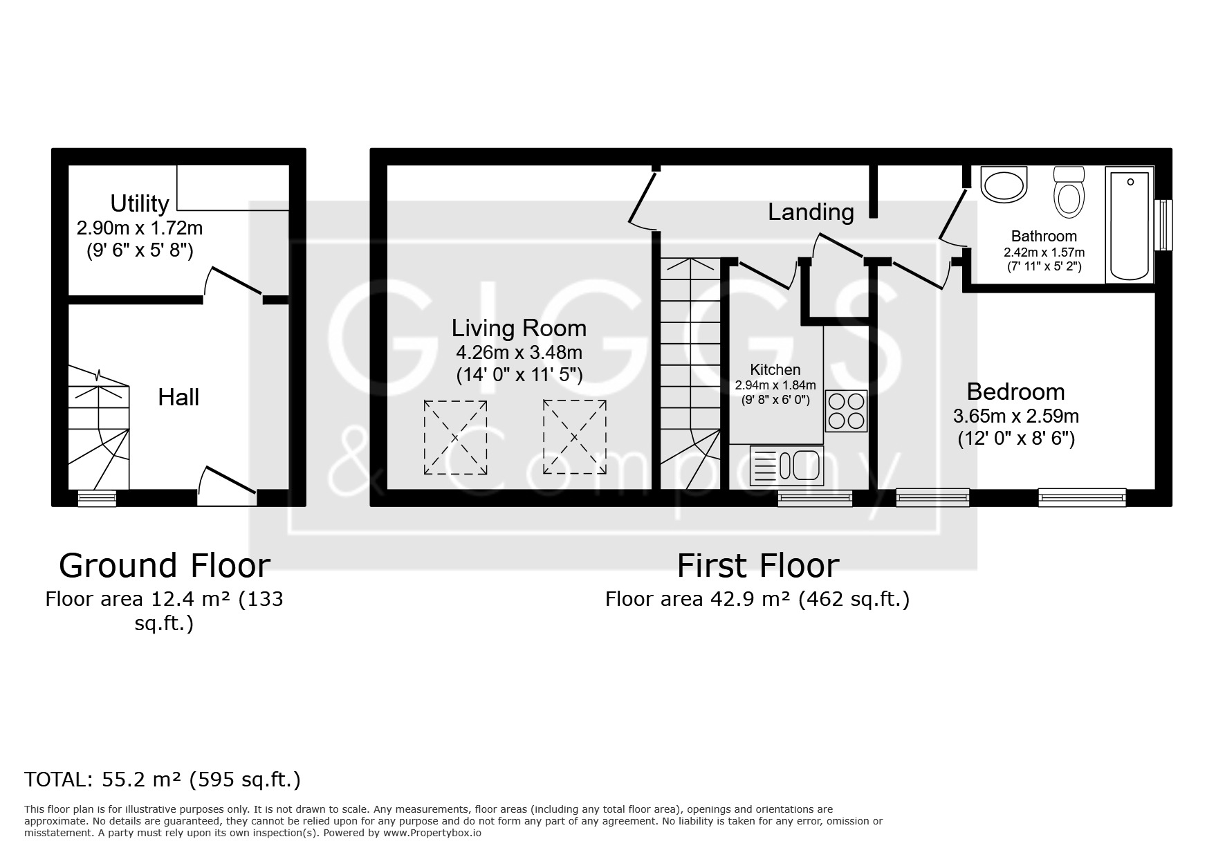 1 bed flat for sale in Chandlers Wharf, St Neots - Property Floorplan