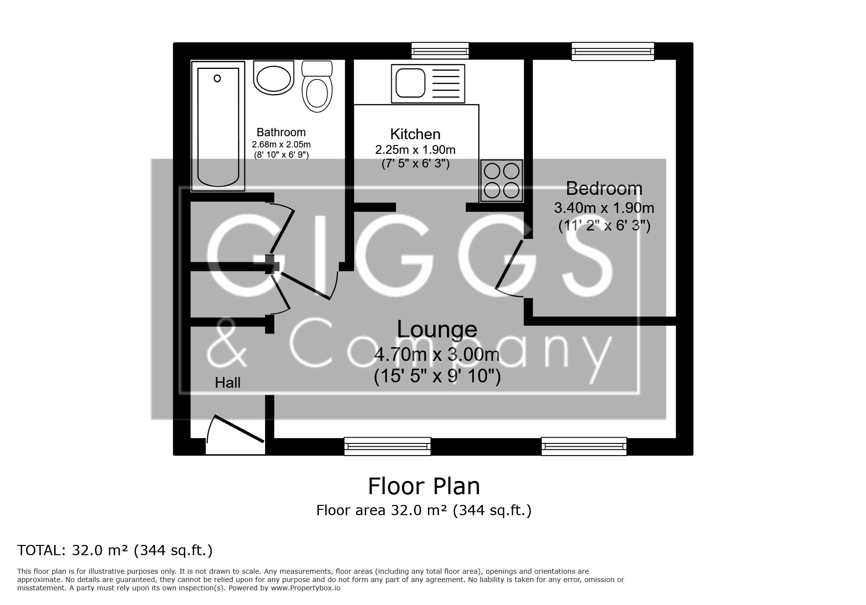 1 bed flat for sale in St Mary's Street, St. Neots - Property Floorplan