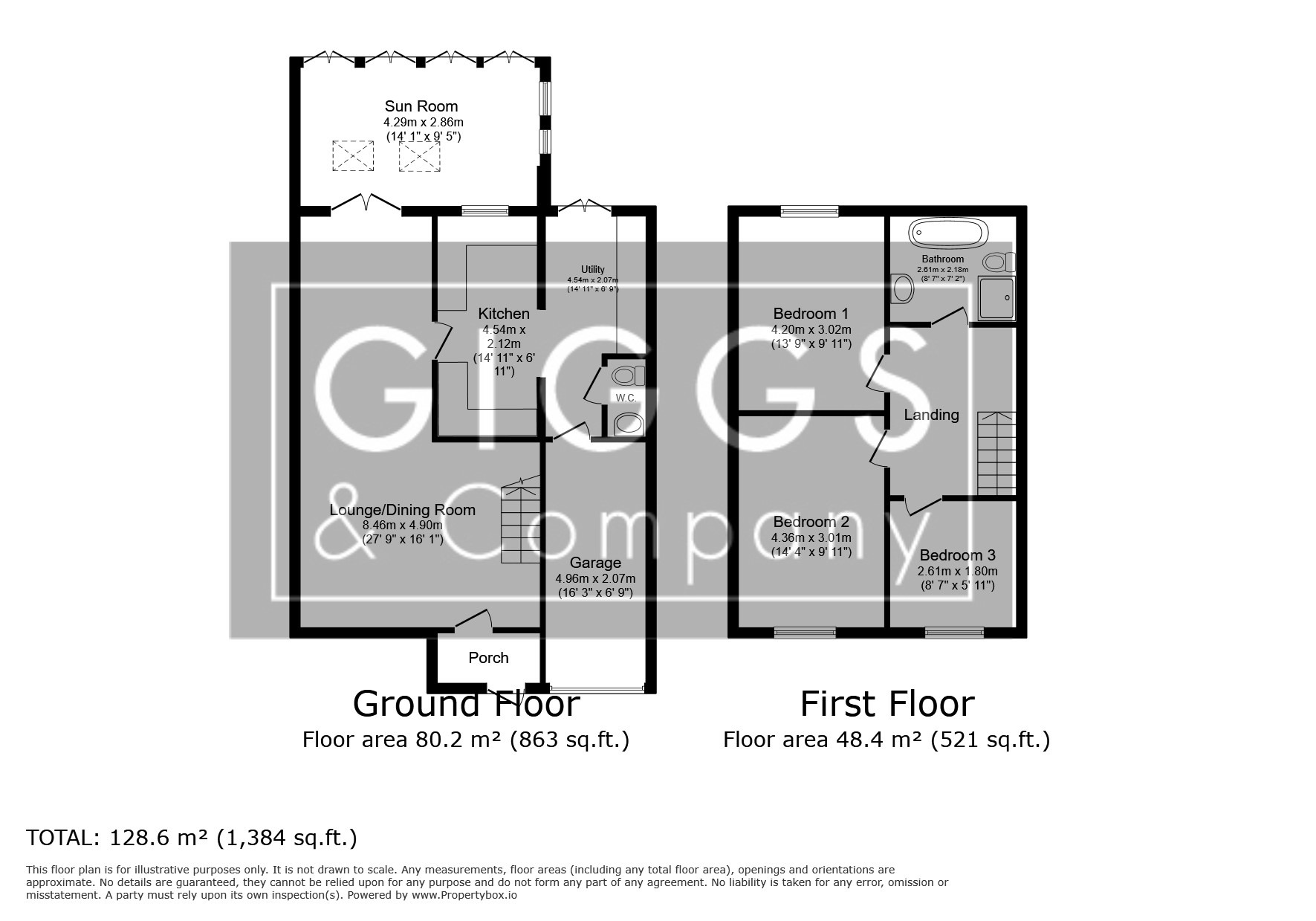 3 bed semi-detached house for sale in Brook Road, St. Neots - Property Floorplan