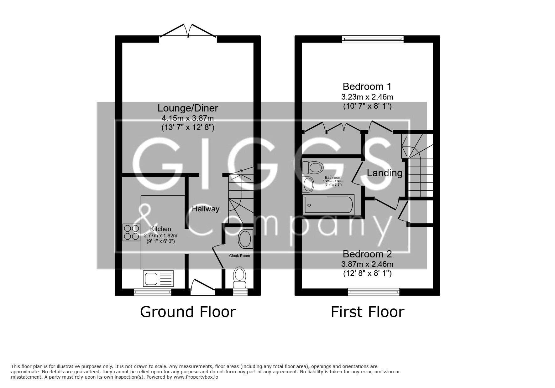 2 bed semi-detached house for sale in Garland Way, Leighton Buzzard - Property Floorplan