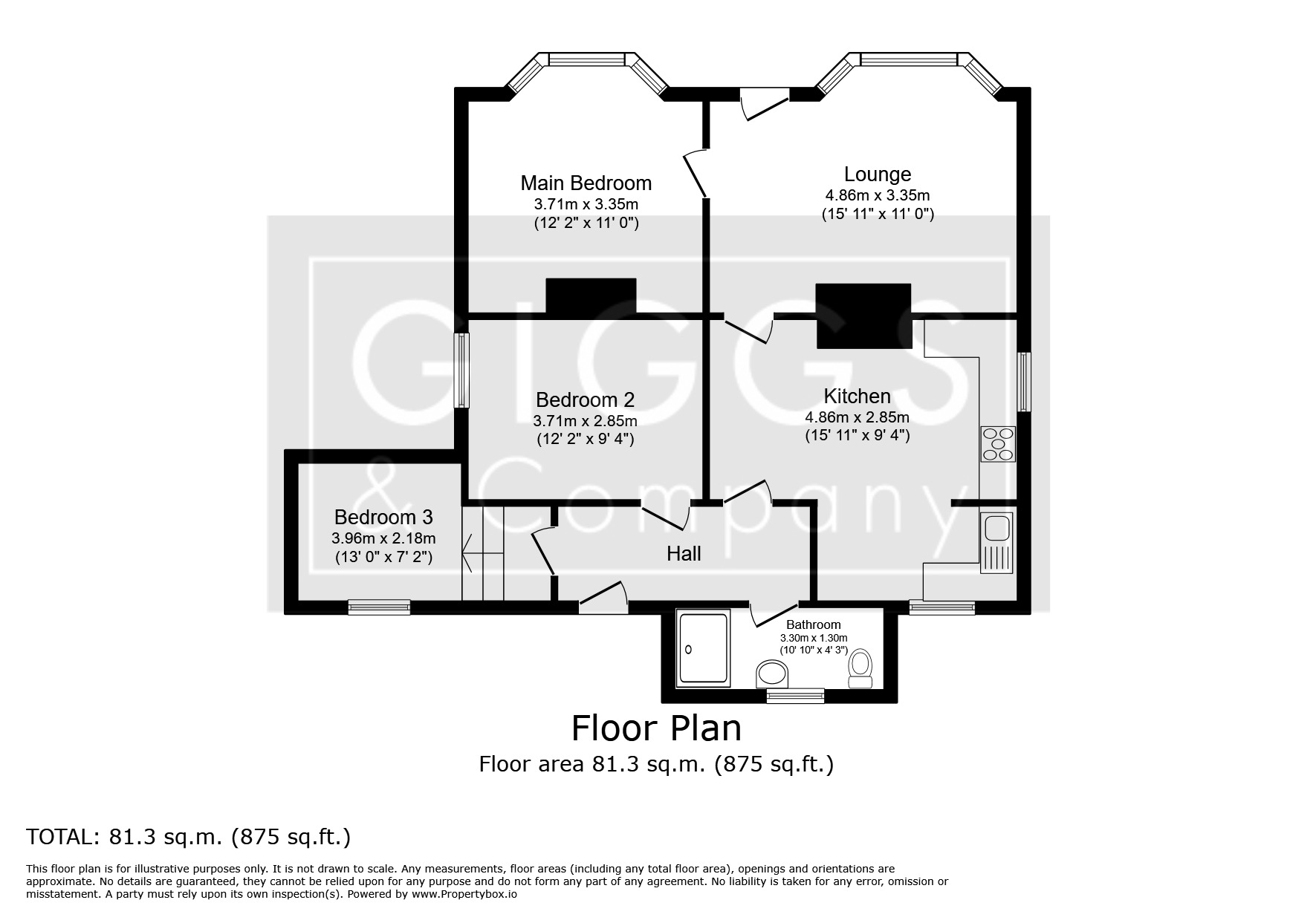 3 bed detached house for sale in Roxton Road, Bedford - Property Floorplan