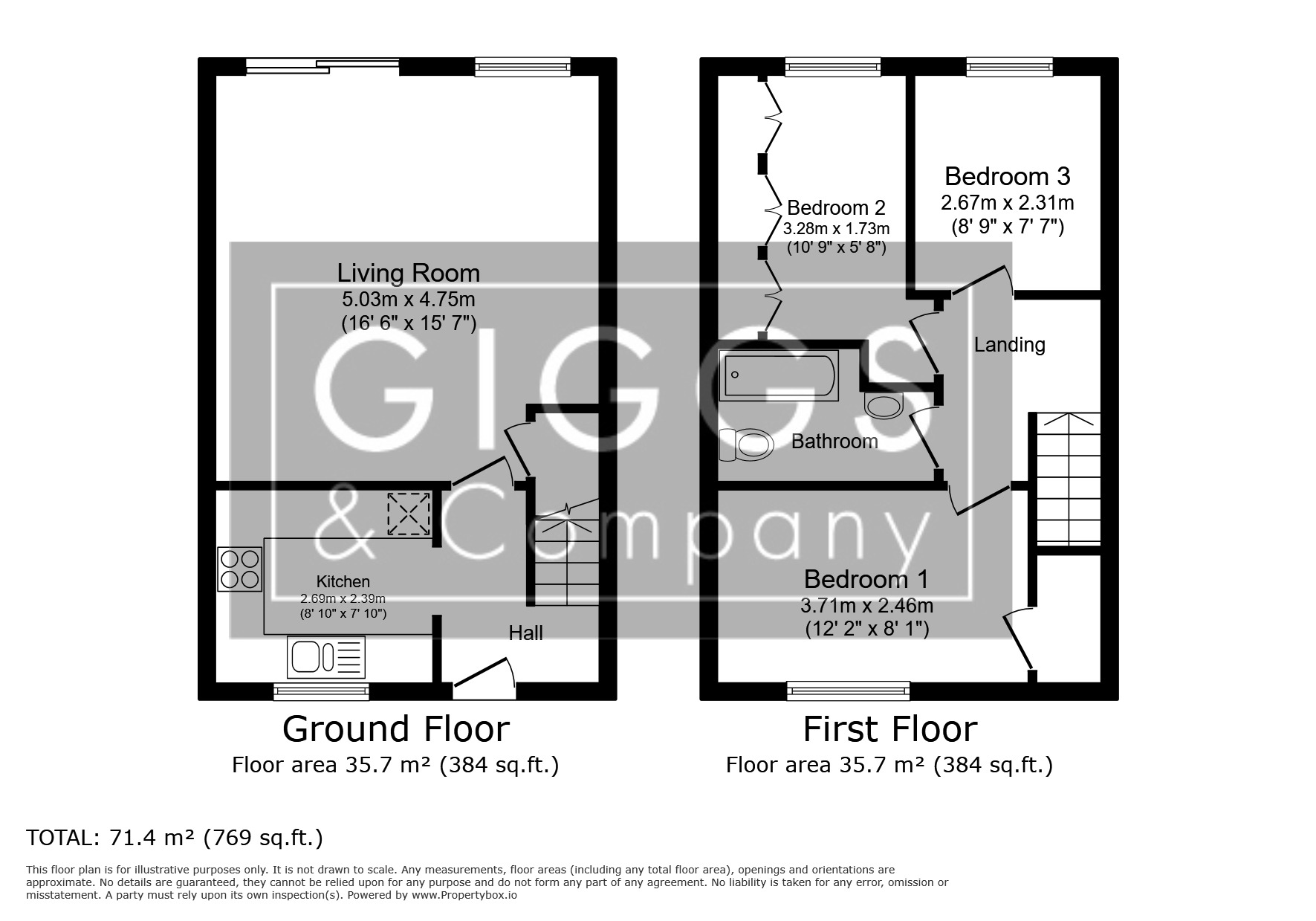 3 bed terraced house for sale in Navigation Wharf, St. Neots - Property Floorplan