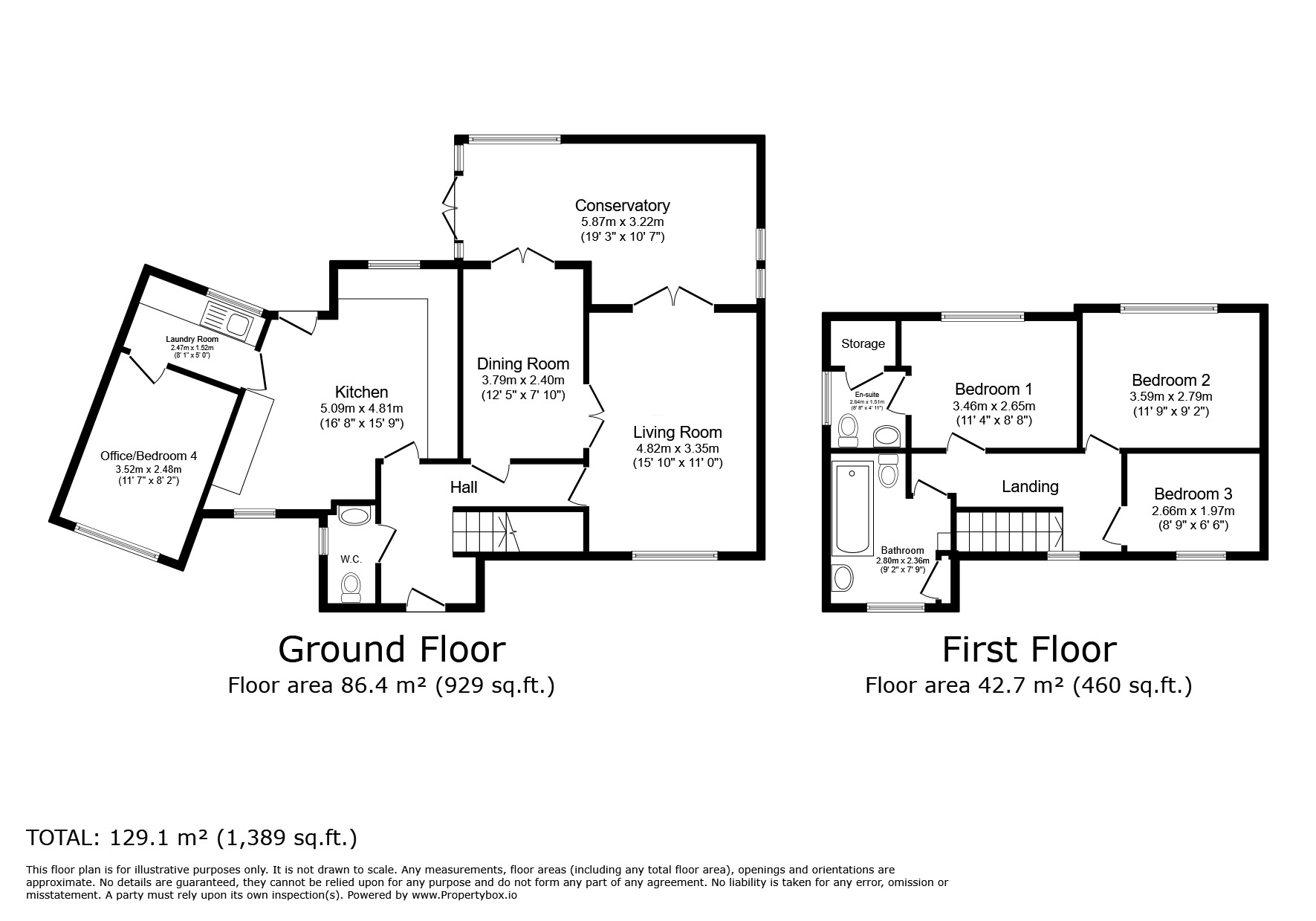 3 bed detached house for sale in Langwood Close, St. Neots - Property Floorplan