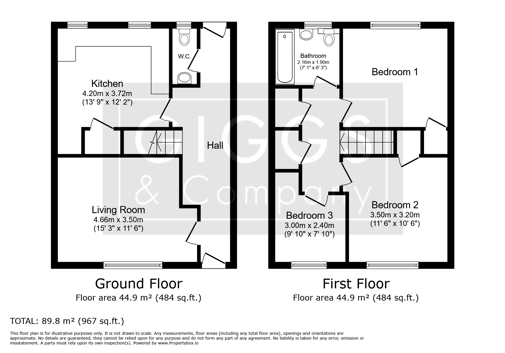 3 bed terraced house for sale in Viscount Court, St. Neots - Property Floorplan