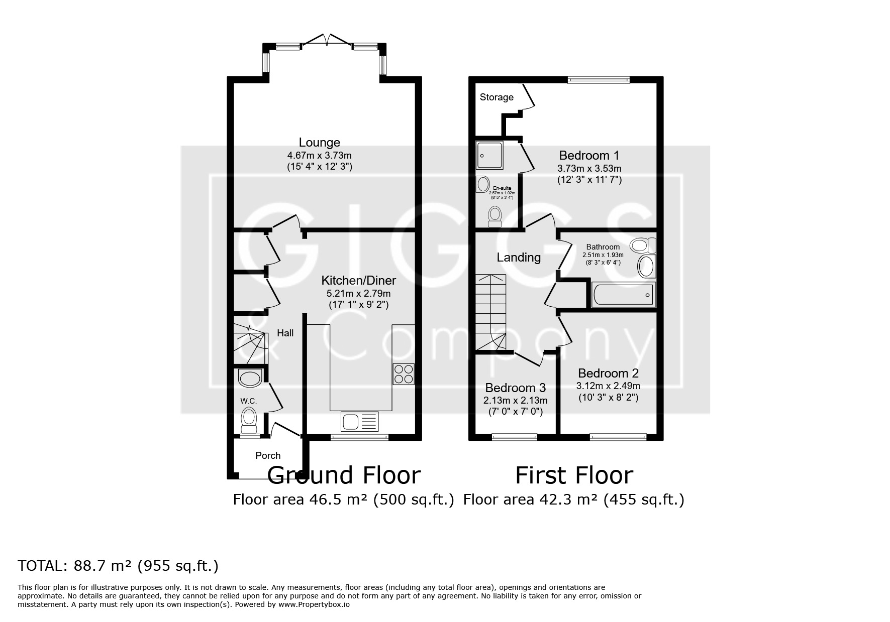 3 bed terraced house for sale in Stone Hill, St. Neots - Property Floorplan