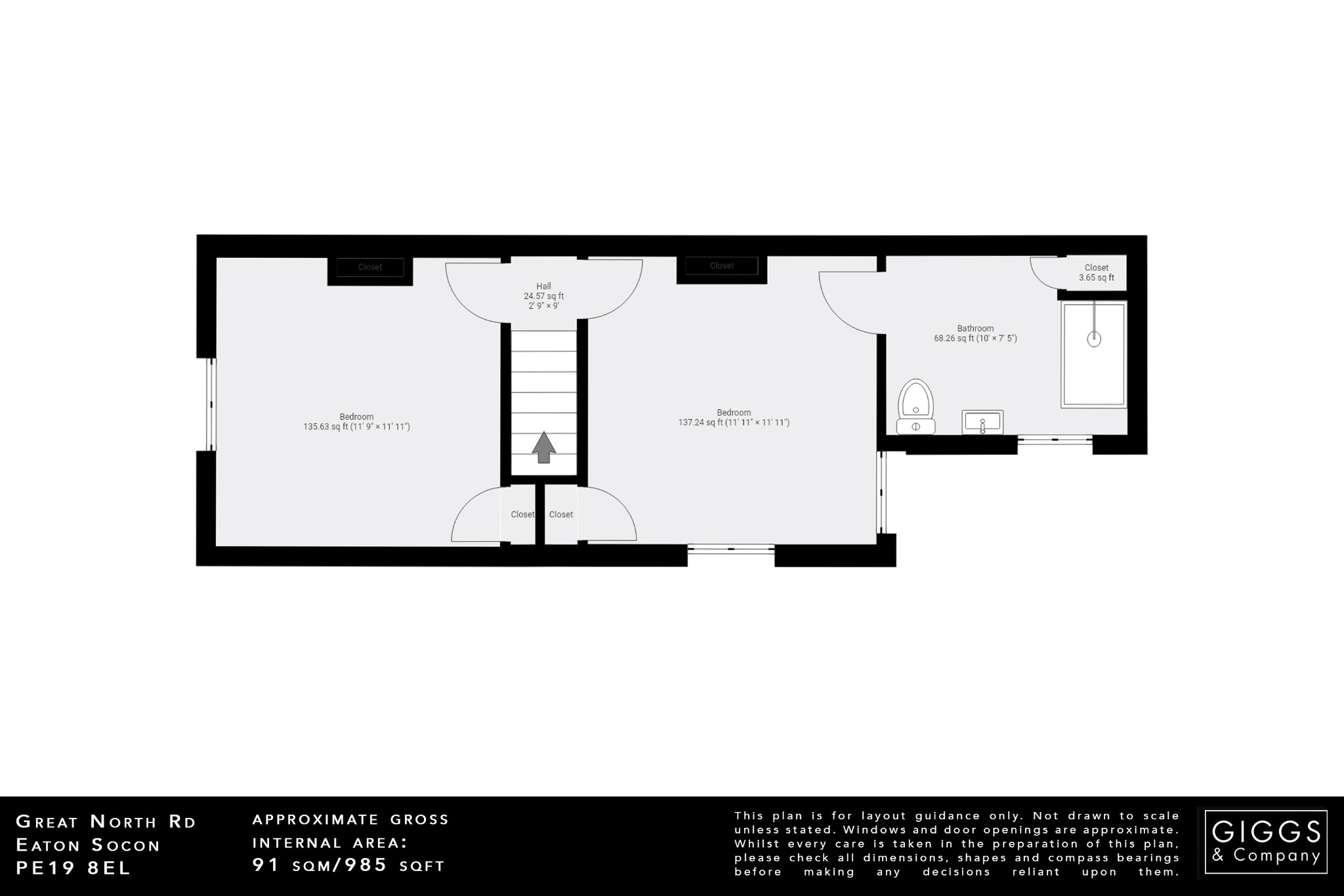 2 bed semi-detached house for sale in Great North Road, St. Neots - Property Floorplan