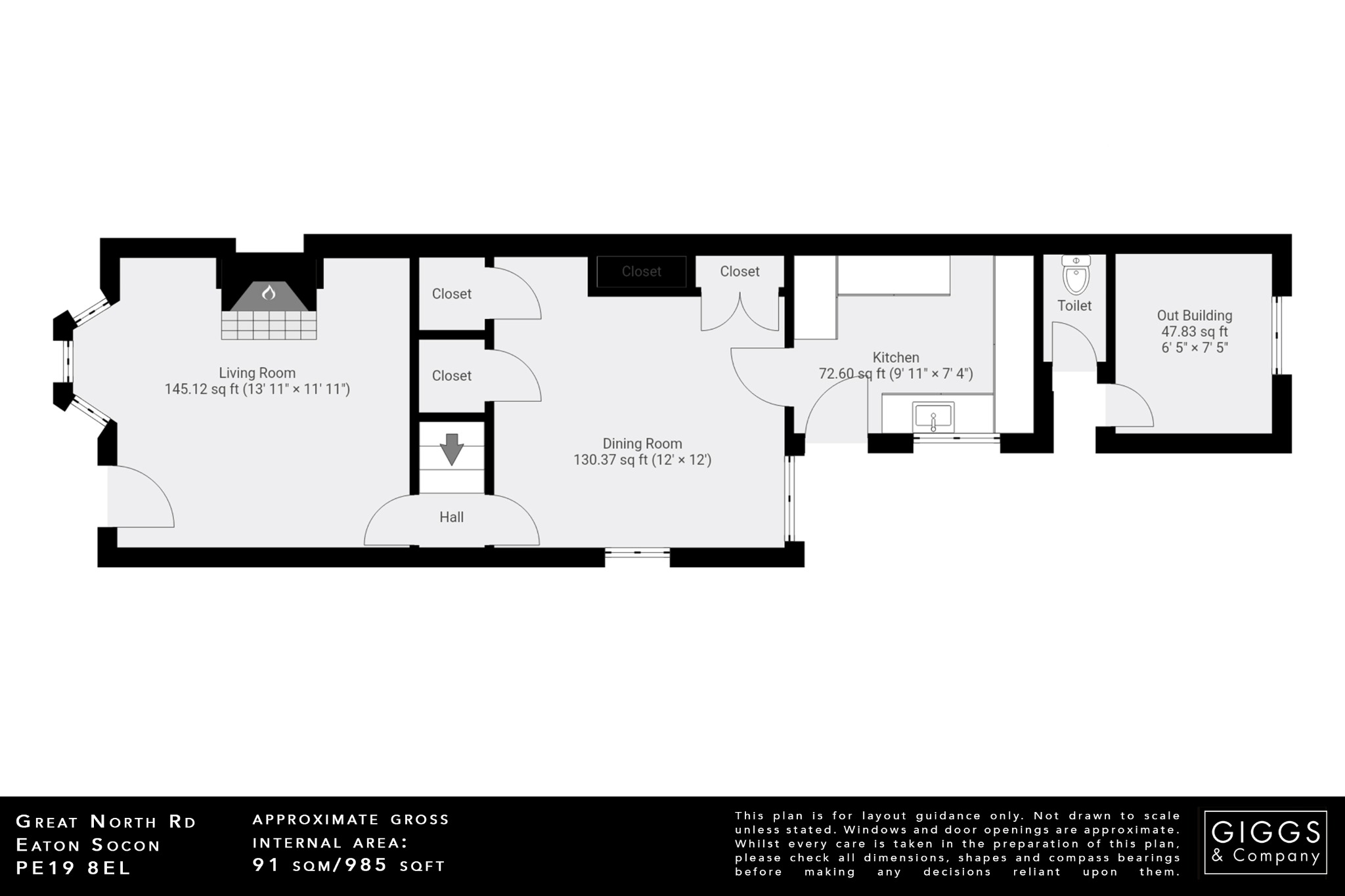 2 bed semi-detached house for sale in Great North Road, St. Neots - Property Floorplan