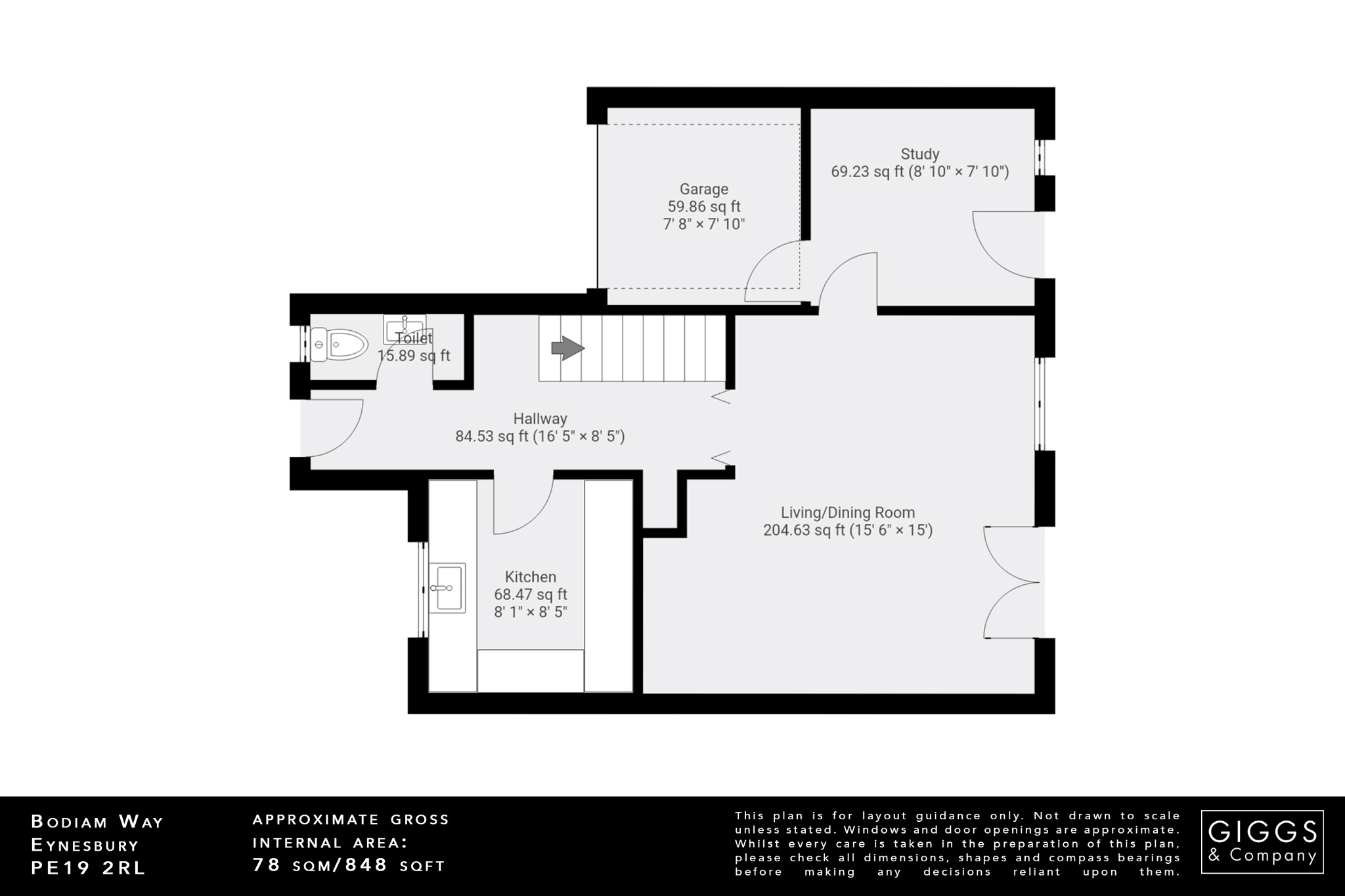 3 bed detached house for sale in Bodiam Way, Cambridgeshire - Property Floorplan