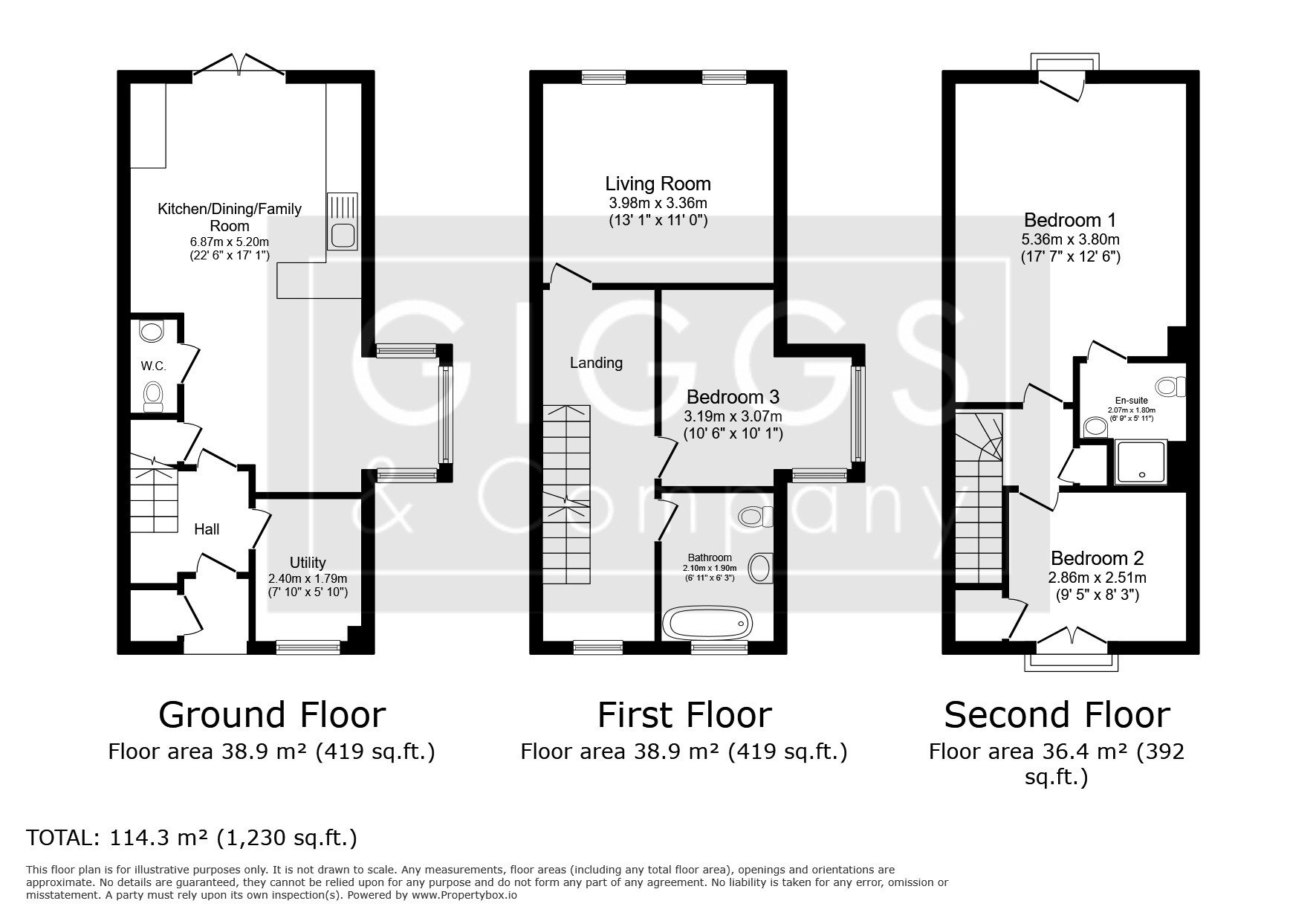 3 bed town house for sale in Linton Close, Cambridgeshire - Property Floorplan