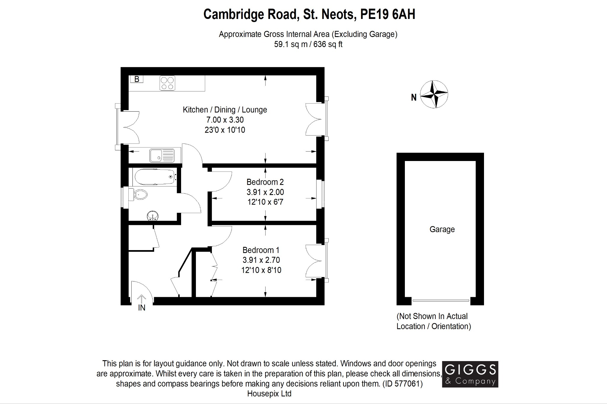 2 bed flat for sale in Cambridge Road, St. Neots - Property Floorplan