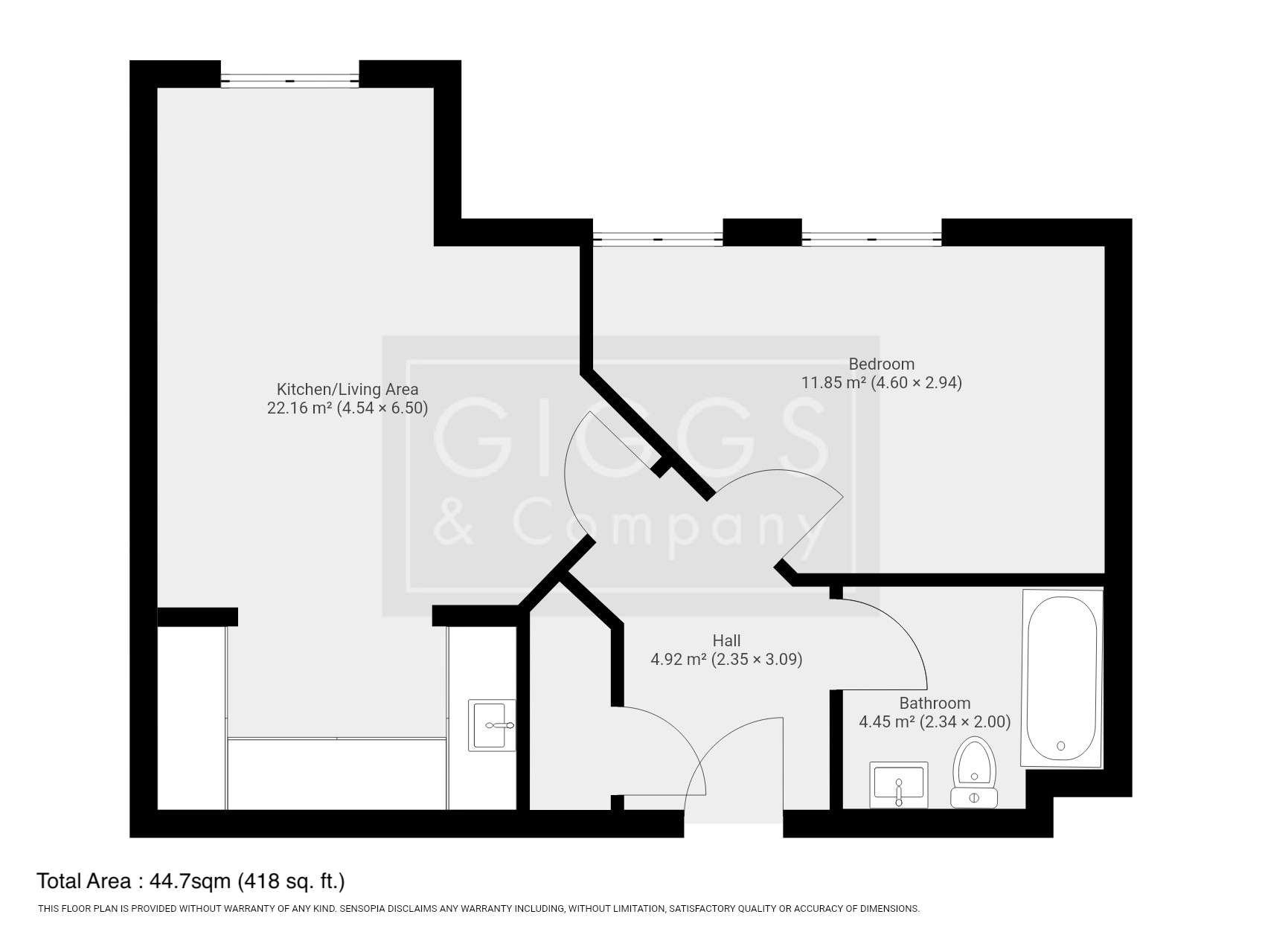 1 bed flat for sale, St. Neots - Property Floorplan