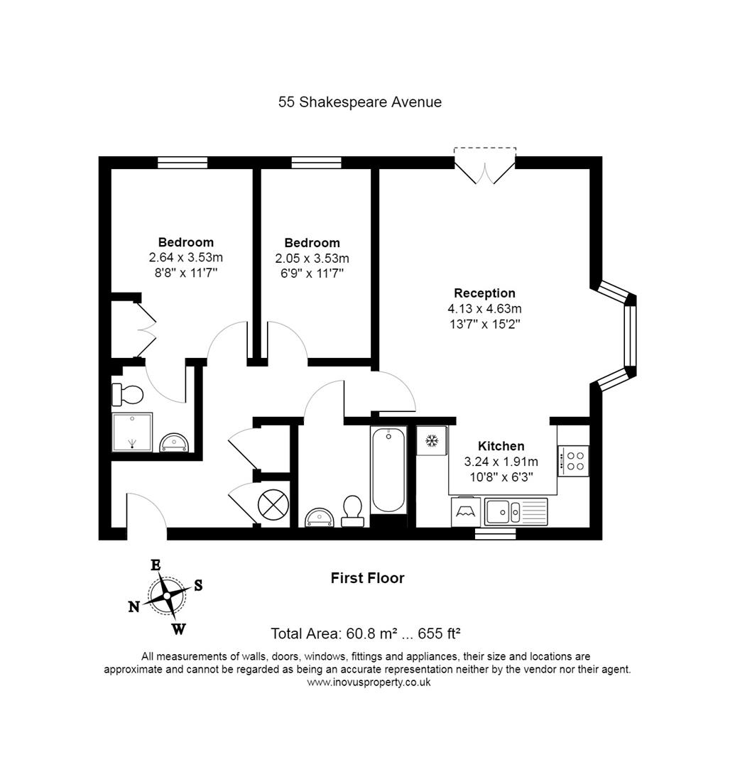 2 bed flat to rent in Shakespeare Avenue, Bristol - Property floorplan