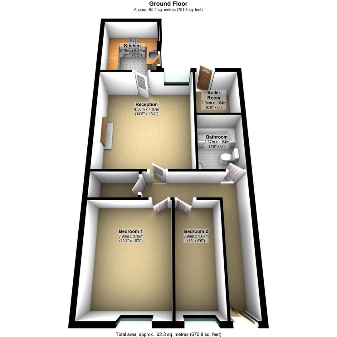 2 bed flat to rent in Hotwell Road, Bristol - Property floorplan